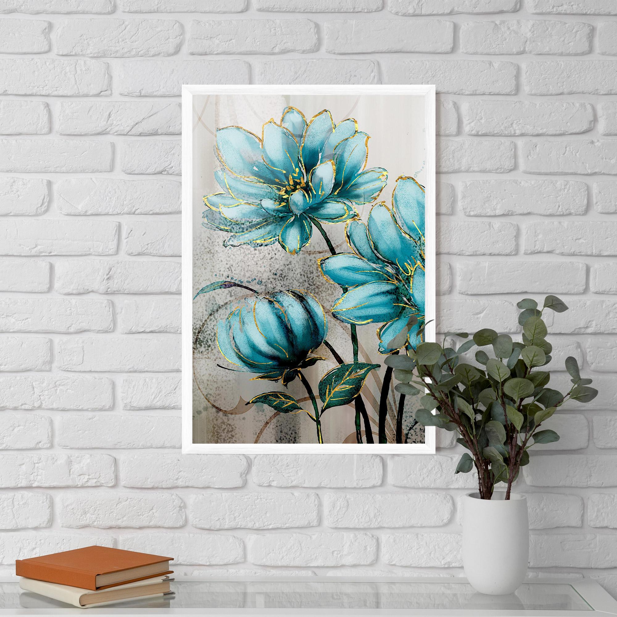 Poster Înrămat Bujori Albastri mockup 5