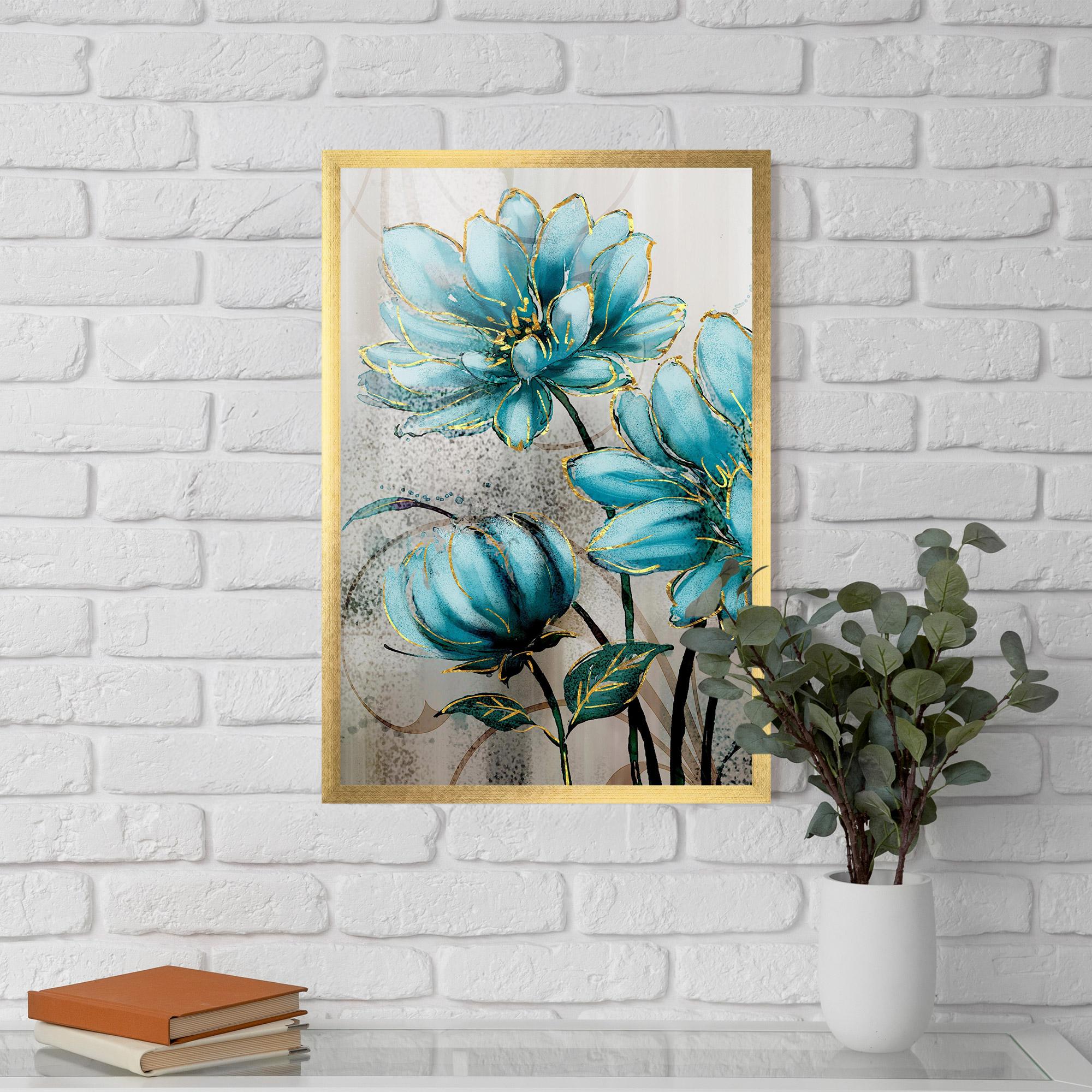 Poster Înrămat Bujori Albastri mockup 5