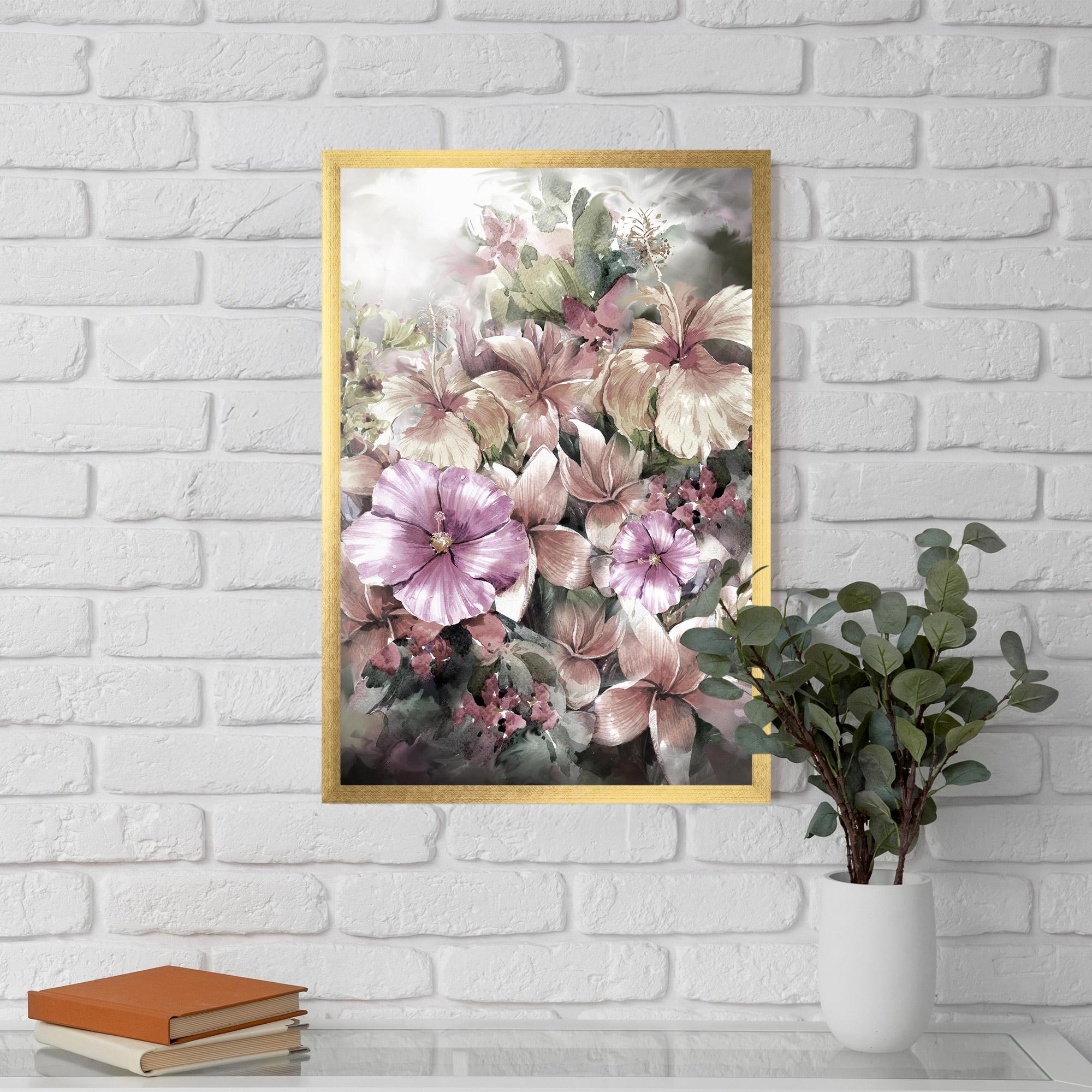 Poster Înrămat Contrastul De Flori mockup 5