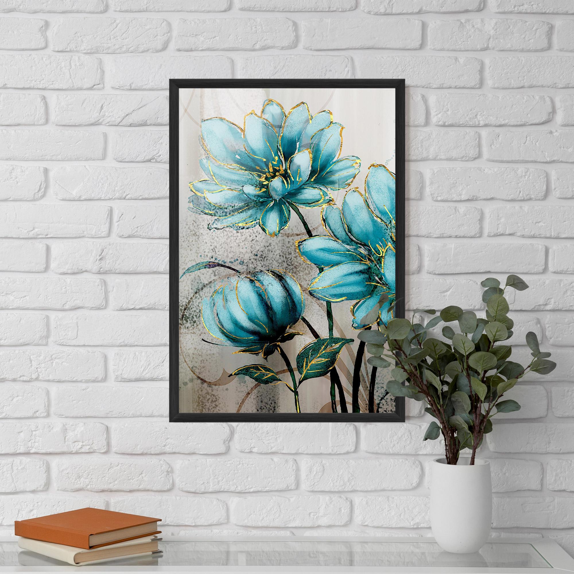 Poster Înrămat Bujori Albastri mockup 5