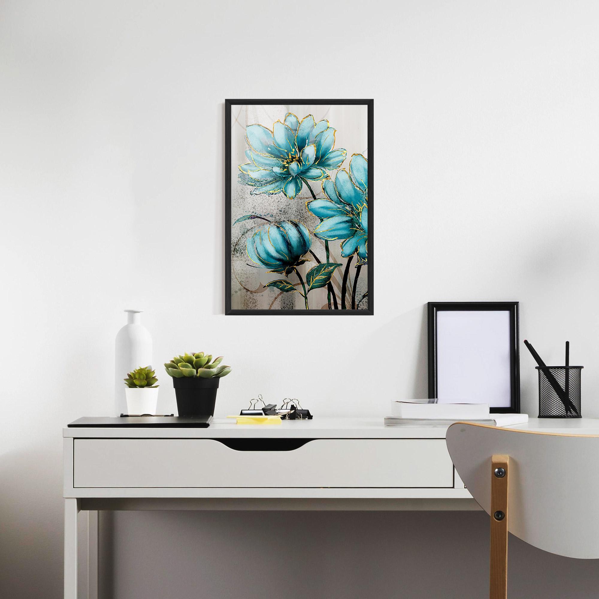 Poster Înrămat Bujori Albastri mockup 7