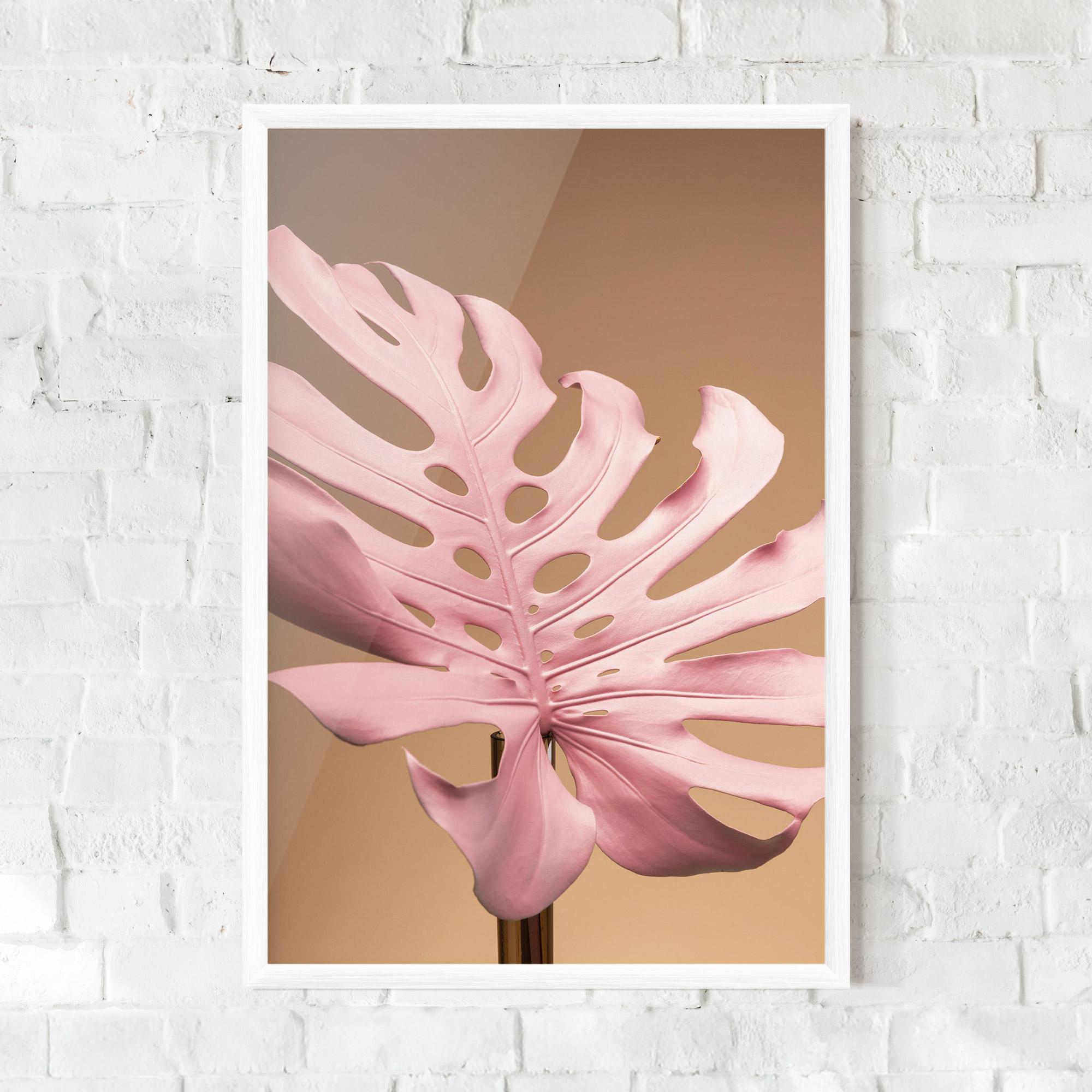 Poster Înrămat Exotic Pink Leaf mockup 0