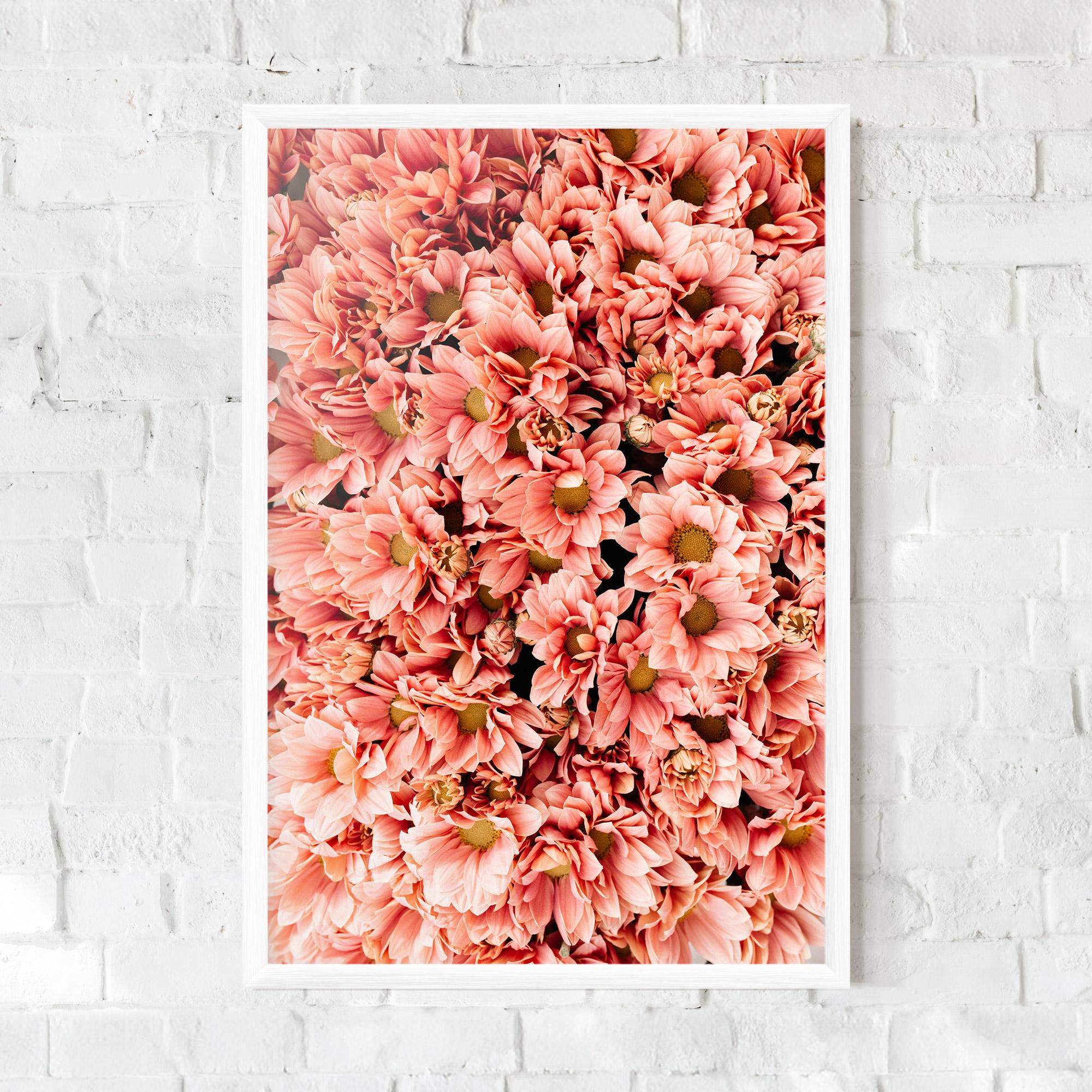 Poster Înrămat Pink Flowers Bouquet mockup 0