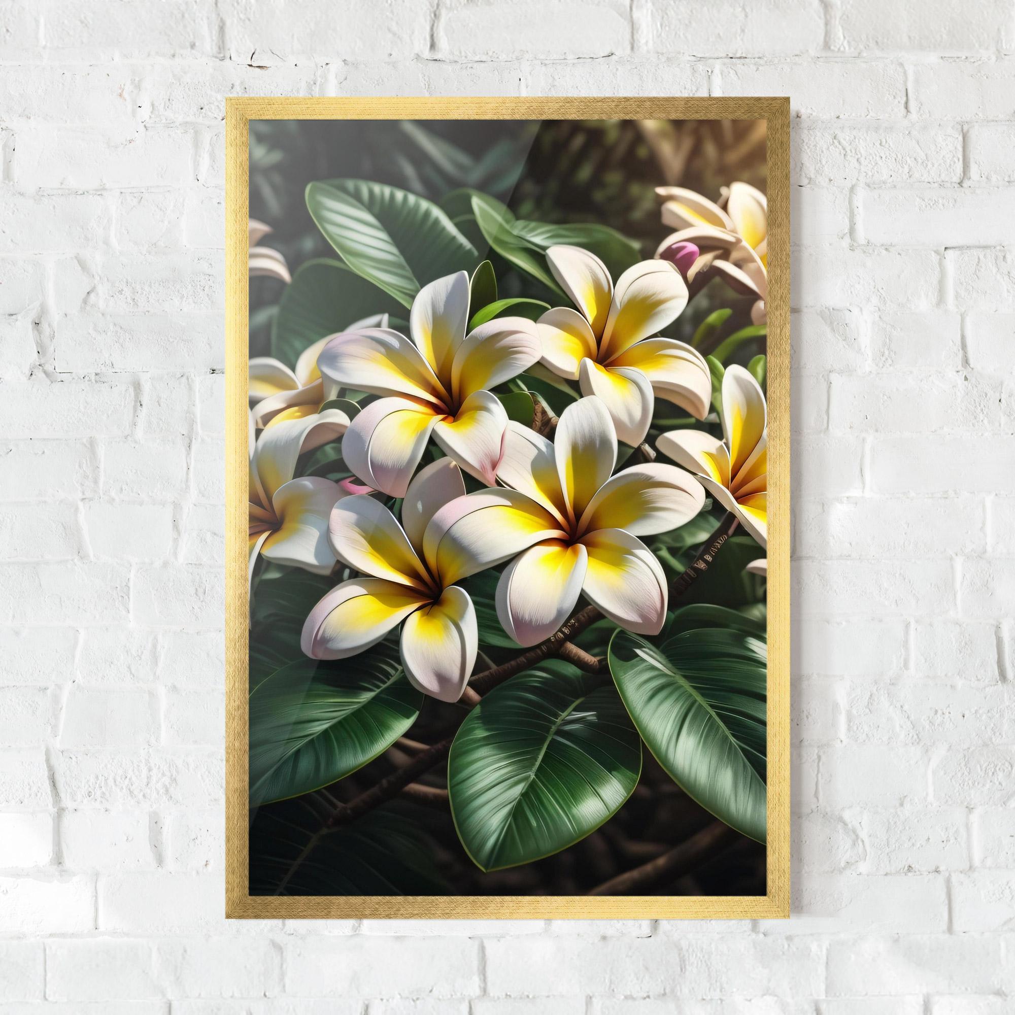 Poster Înrămat Exotic White Yellow mockup 0