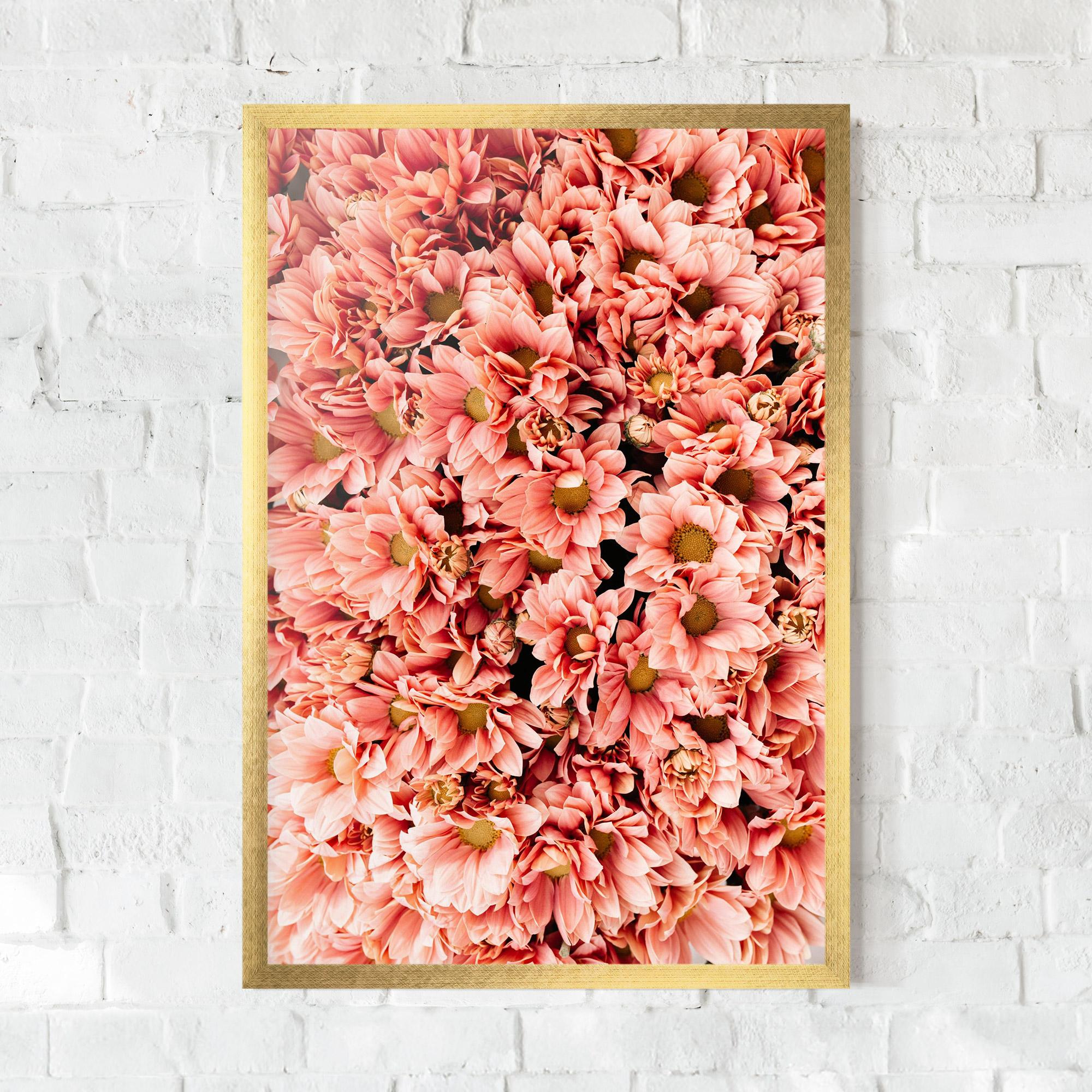Poster Înrămat Pink Flowers Bouquet mockup 0
