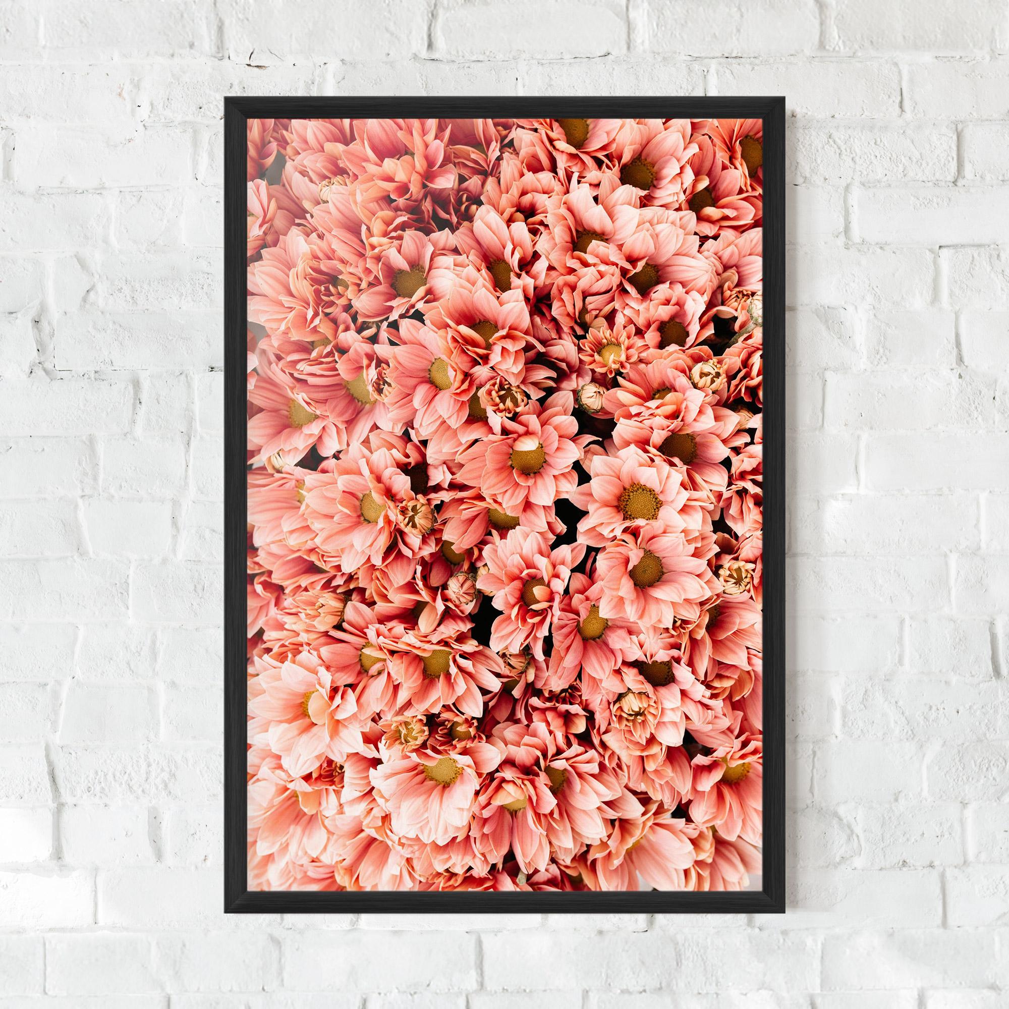 Poster Înrămat Pink Flowers Bouquet mockup 0