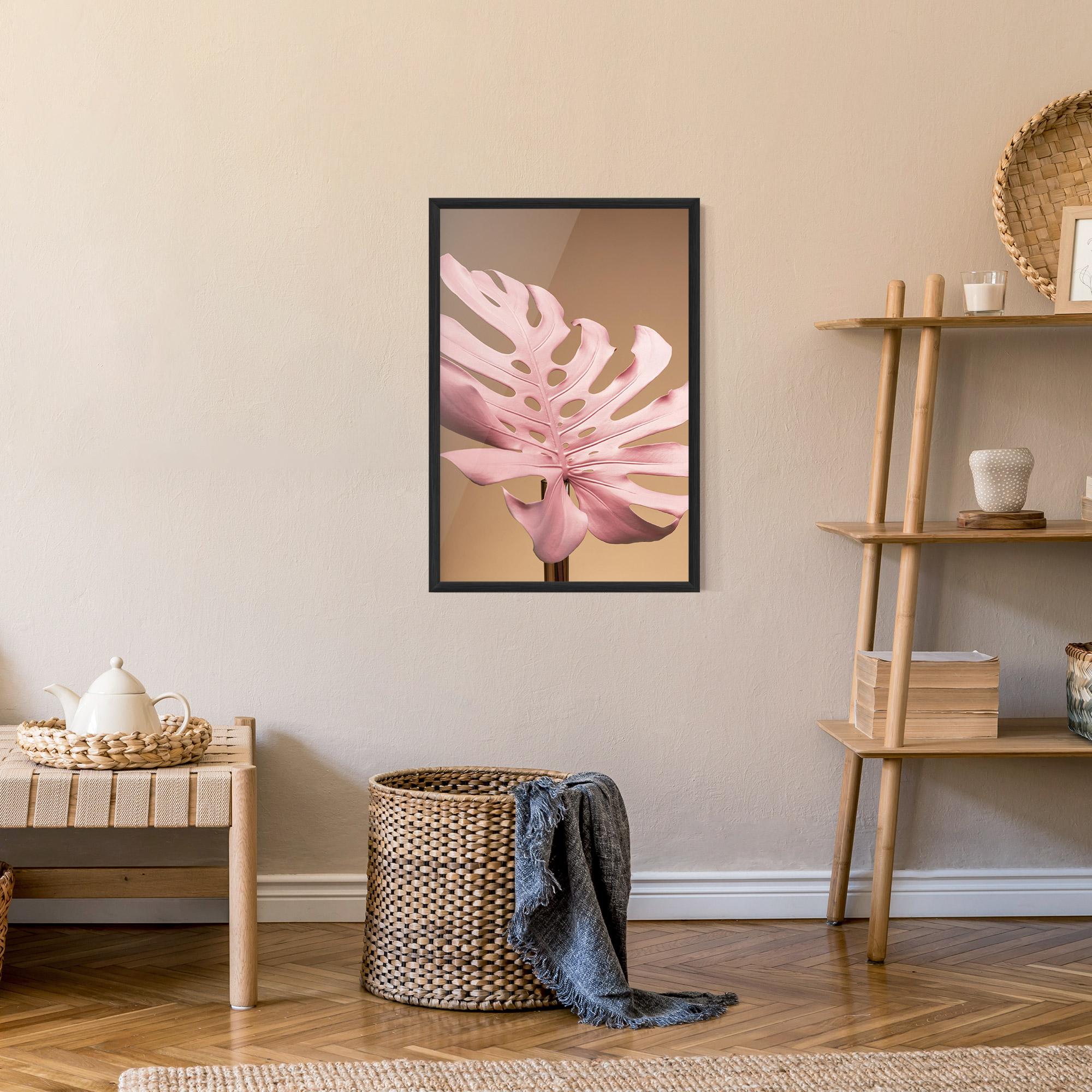 Poster Înrămat Exotic Pink Leaf mockup 9