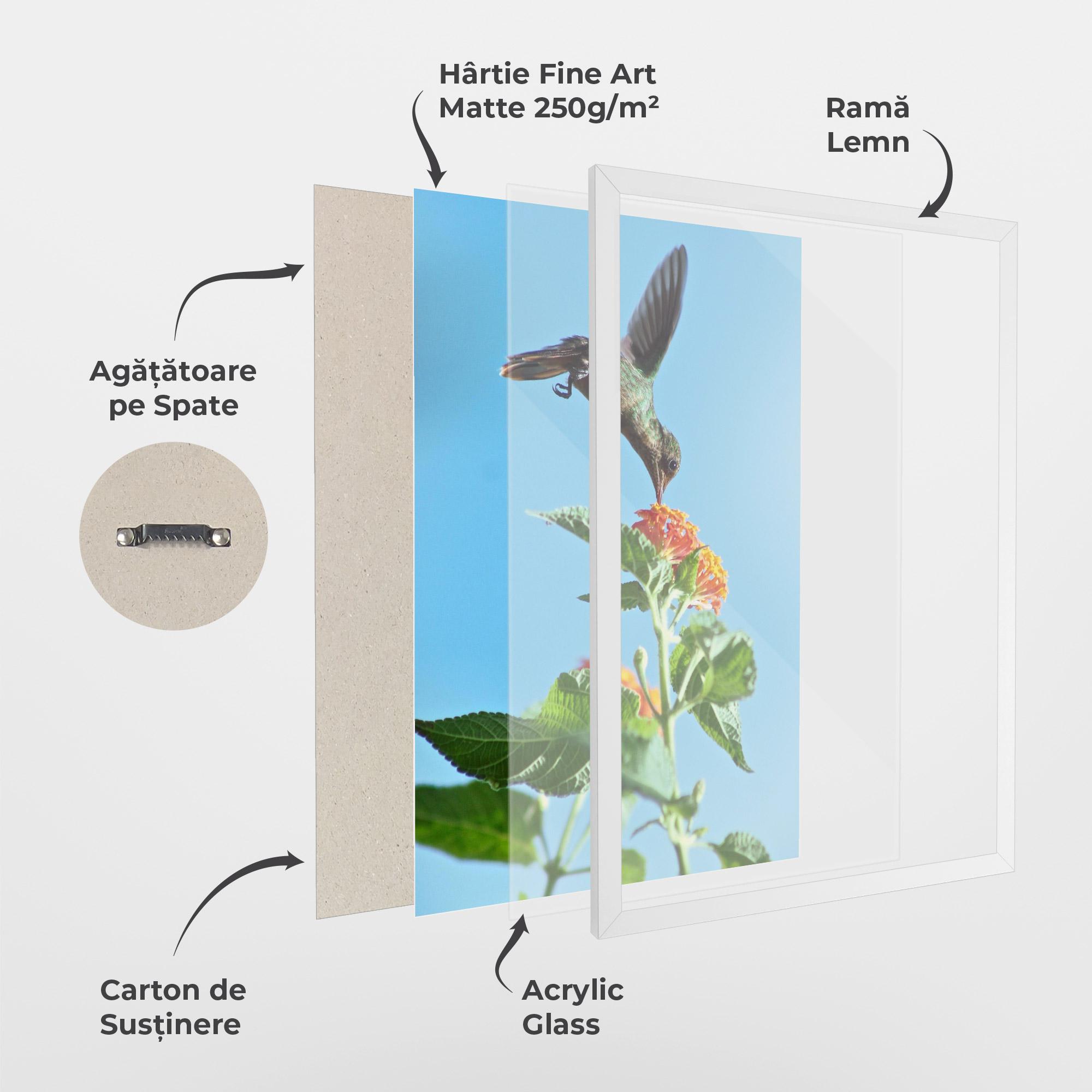 Poster Înrămat Bird Exotic Flower mockup 1