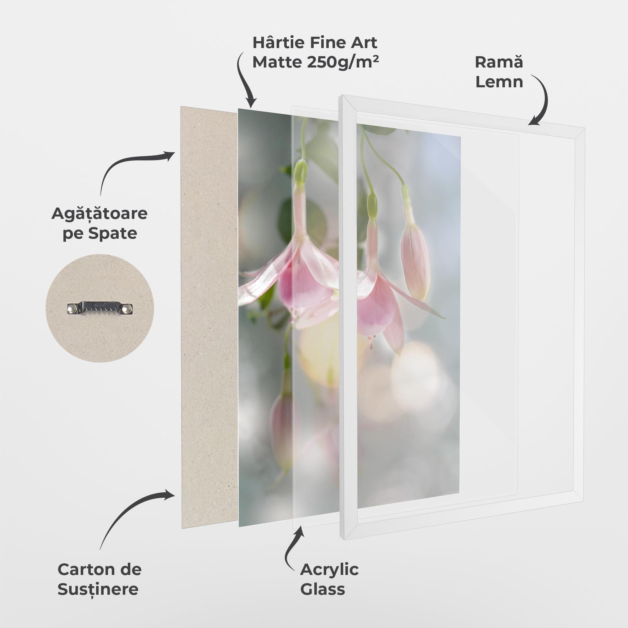 Poster Înrămat Dreamy Pink Exotic mockup 1