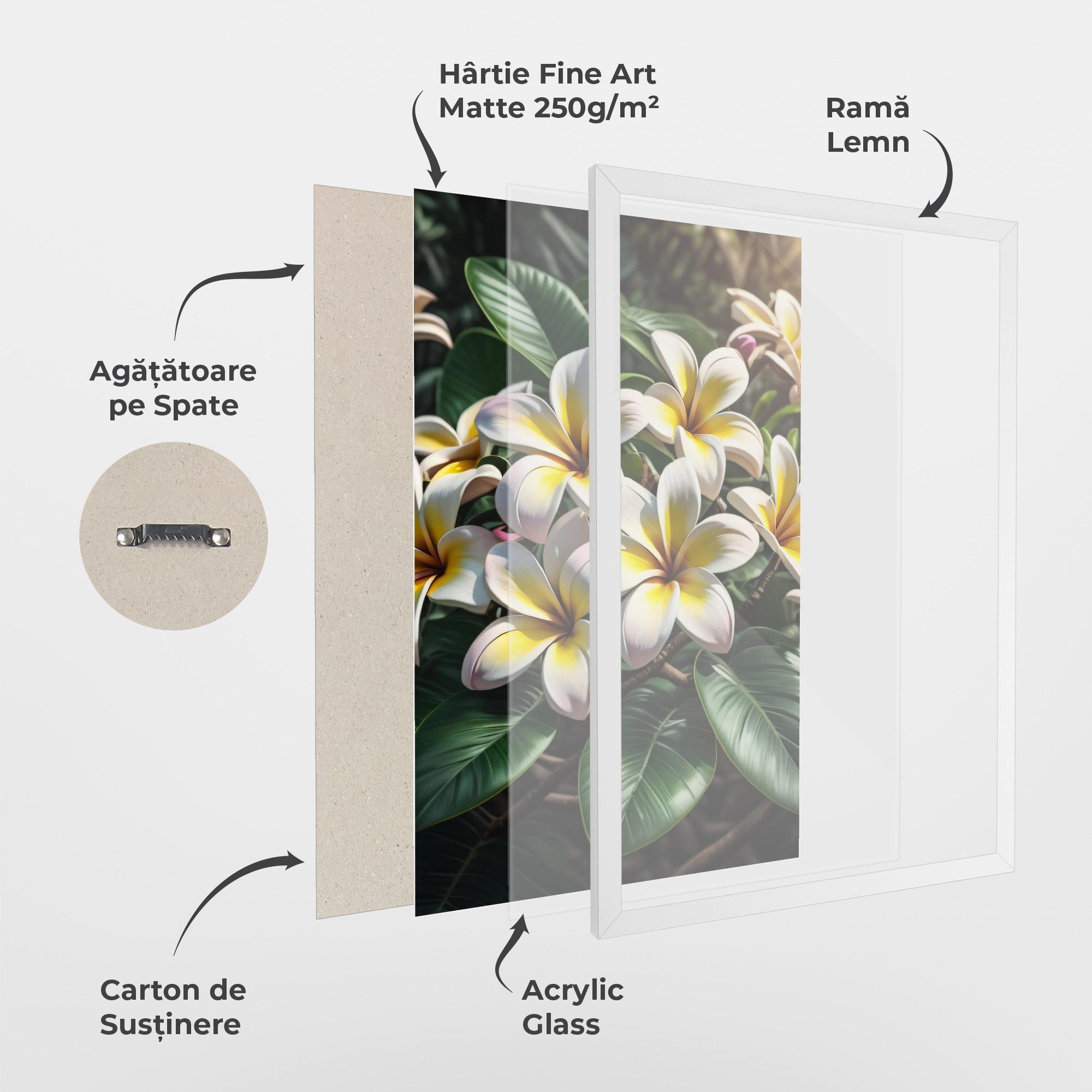 Poster Înrămat Exotic White Yellow mockup 1