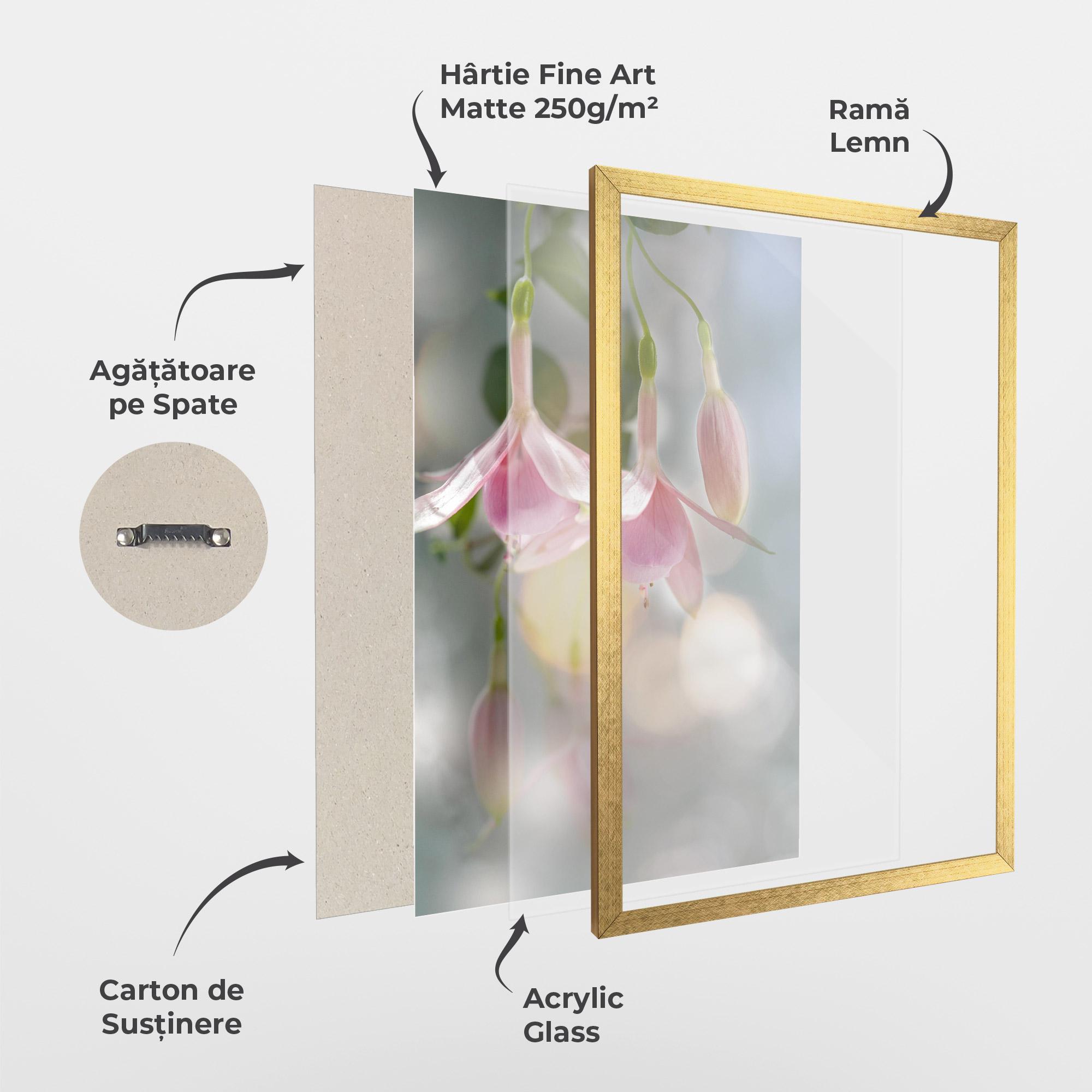 Poster Înrămat Dreamy Pink Exotic mockup 1