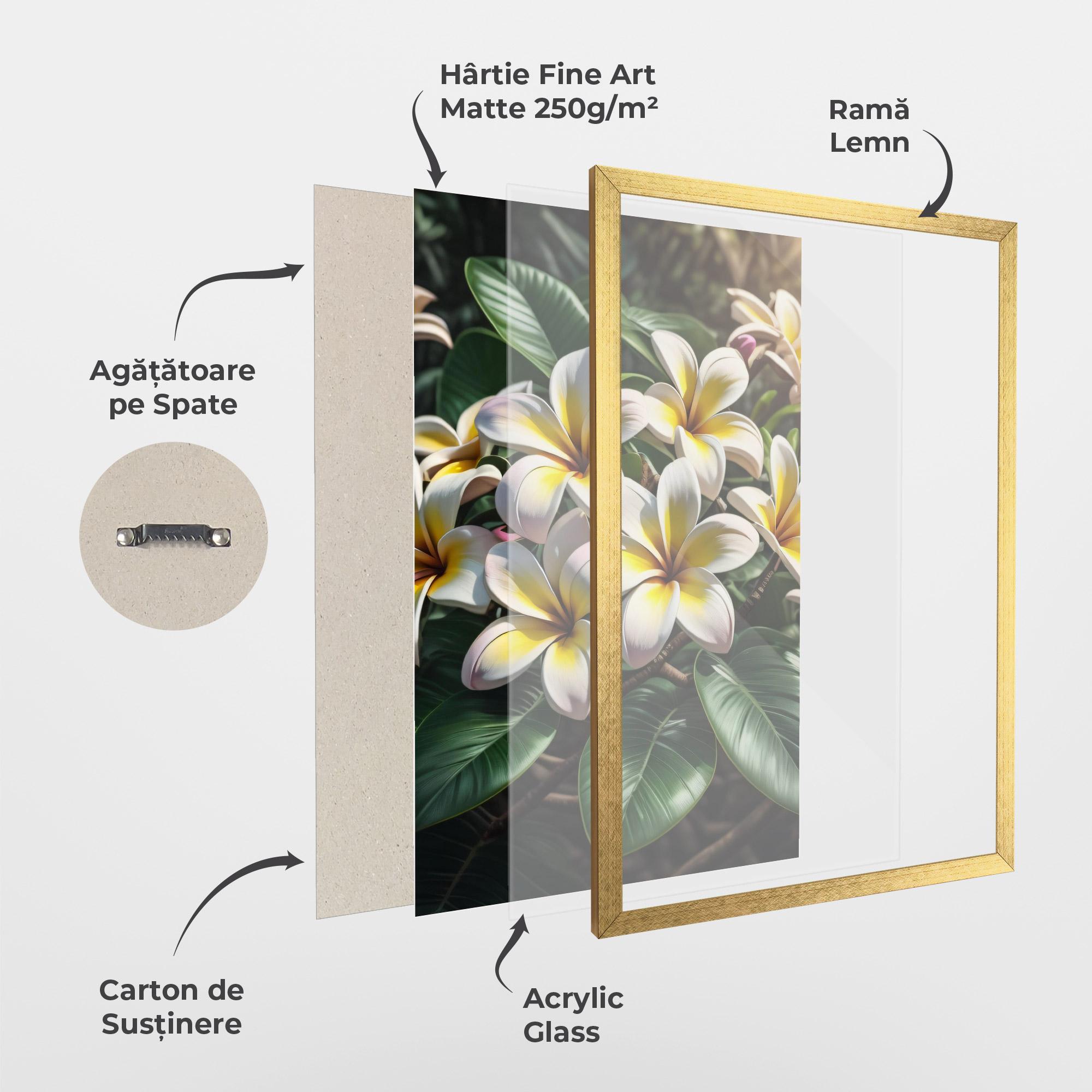 Poster Înrămat Exotic White Yellow mockup 1