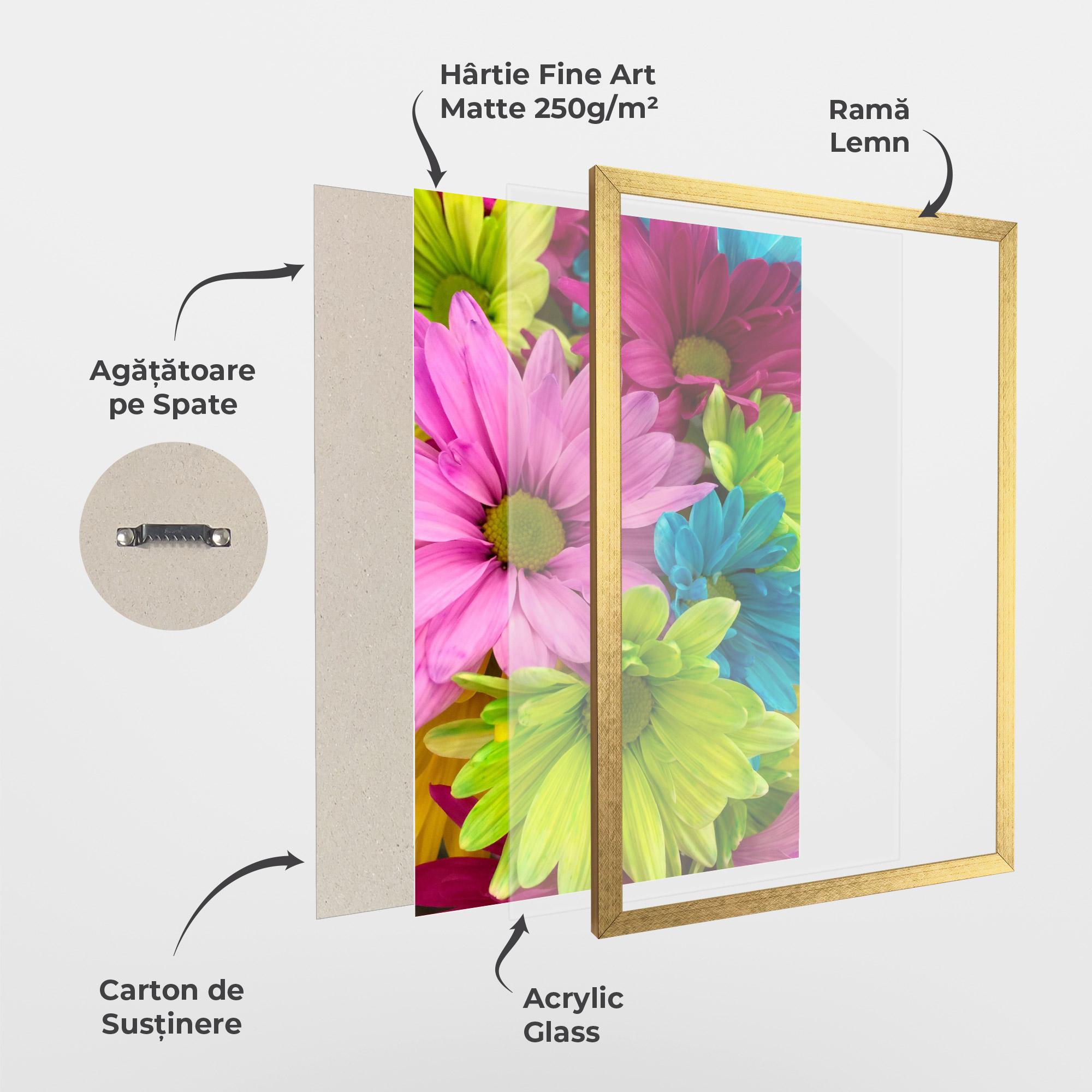 Poster Înrămat Three Shades Of Flower mockup 1