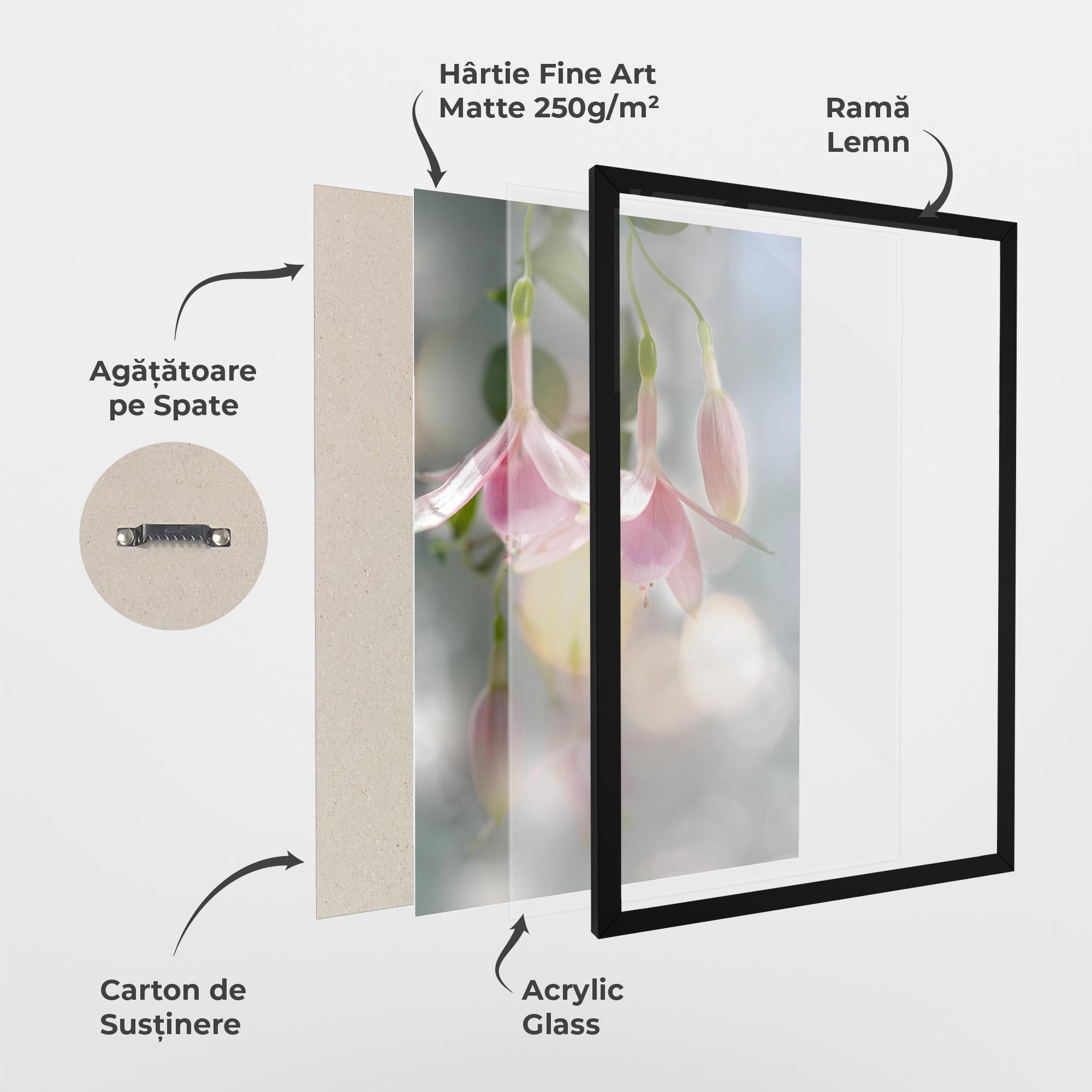 Poster Înrămat Dreamy Pink Exotic mockup 1