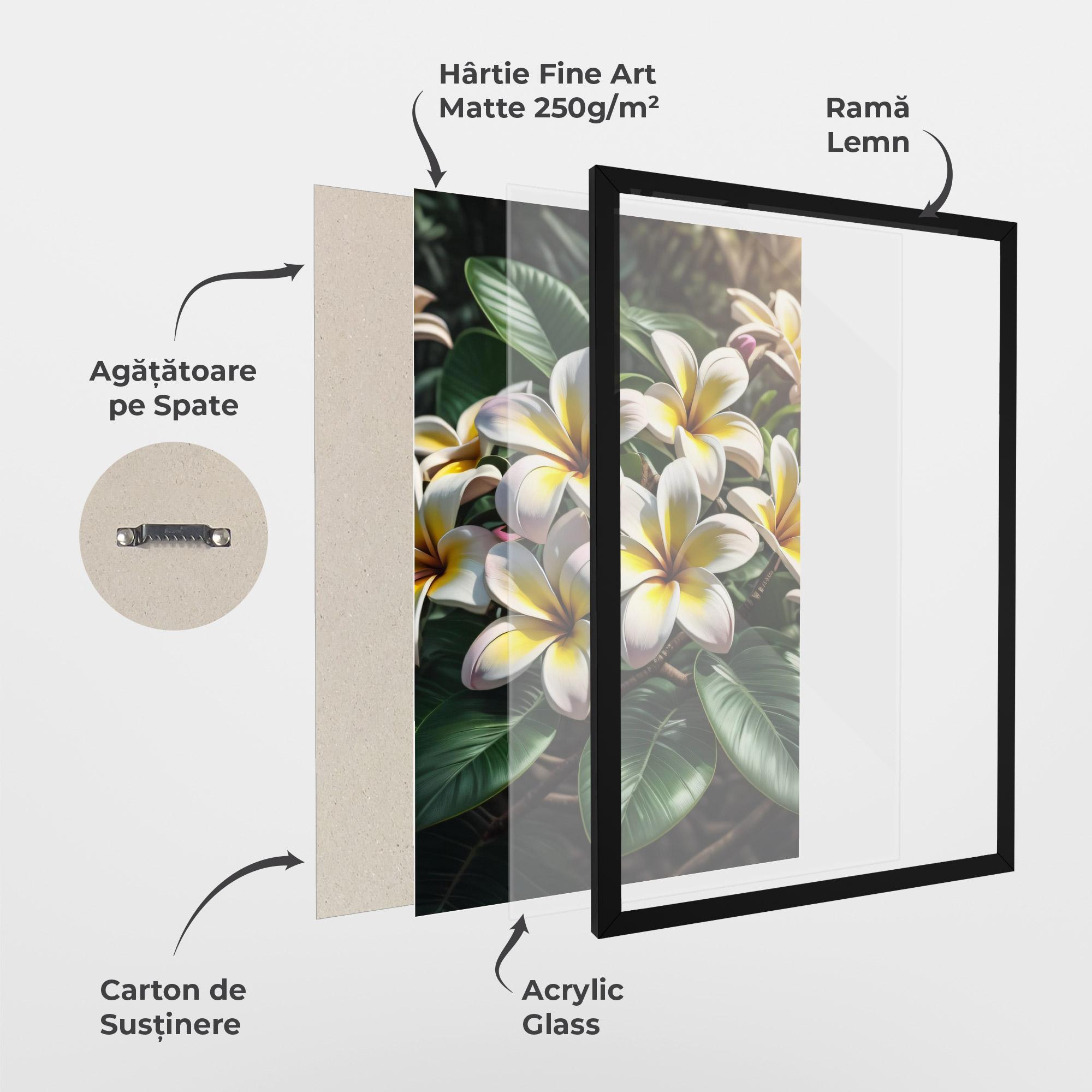 Poster Înrămat Exotic White Yellow mockup 1