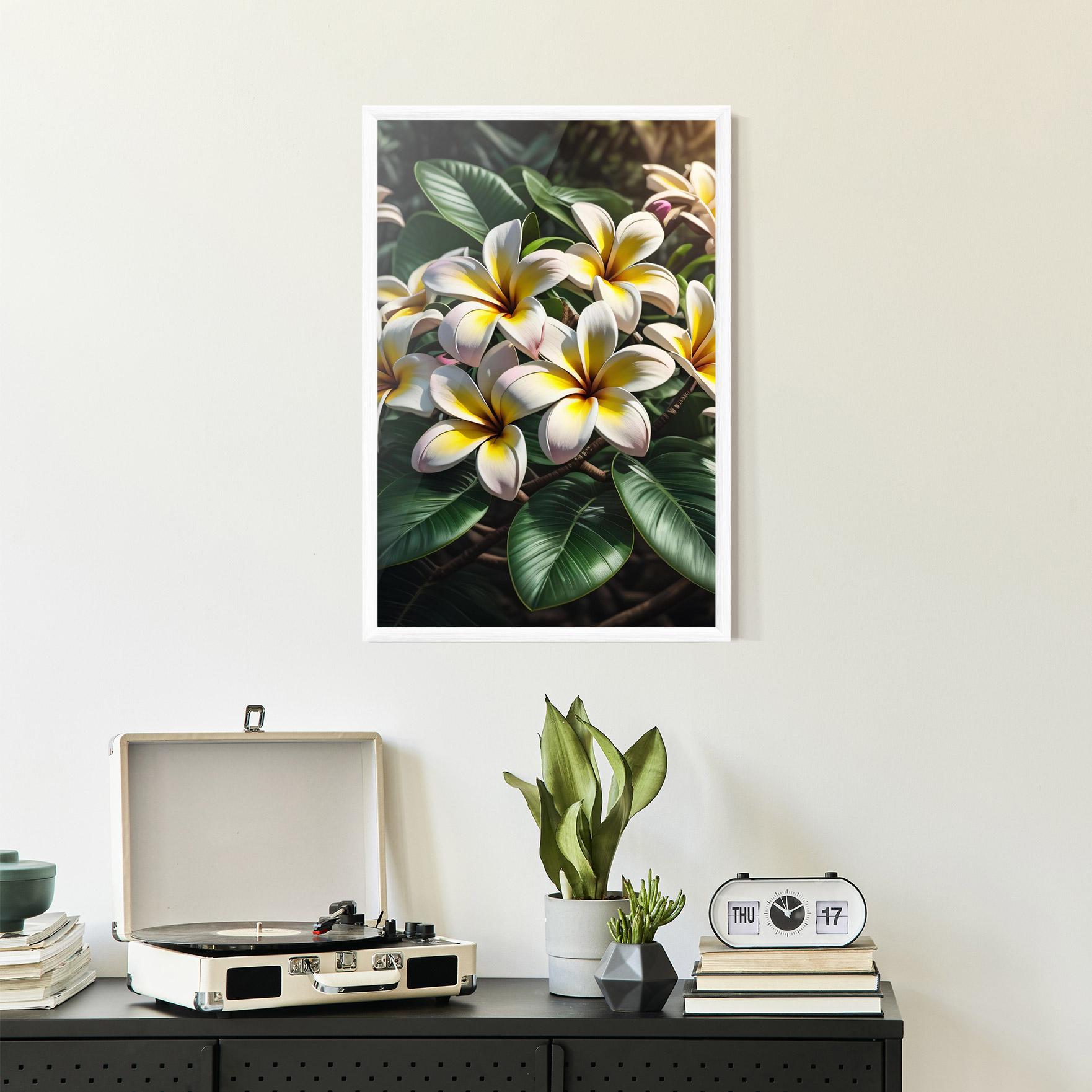 Poster Înrămat Exotic White Yellow mockup 2