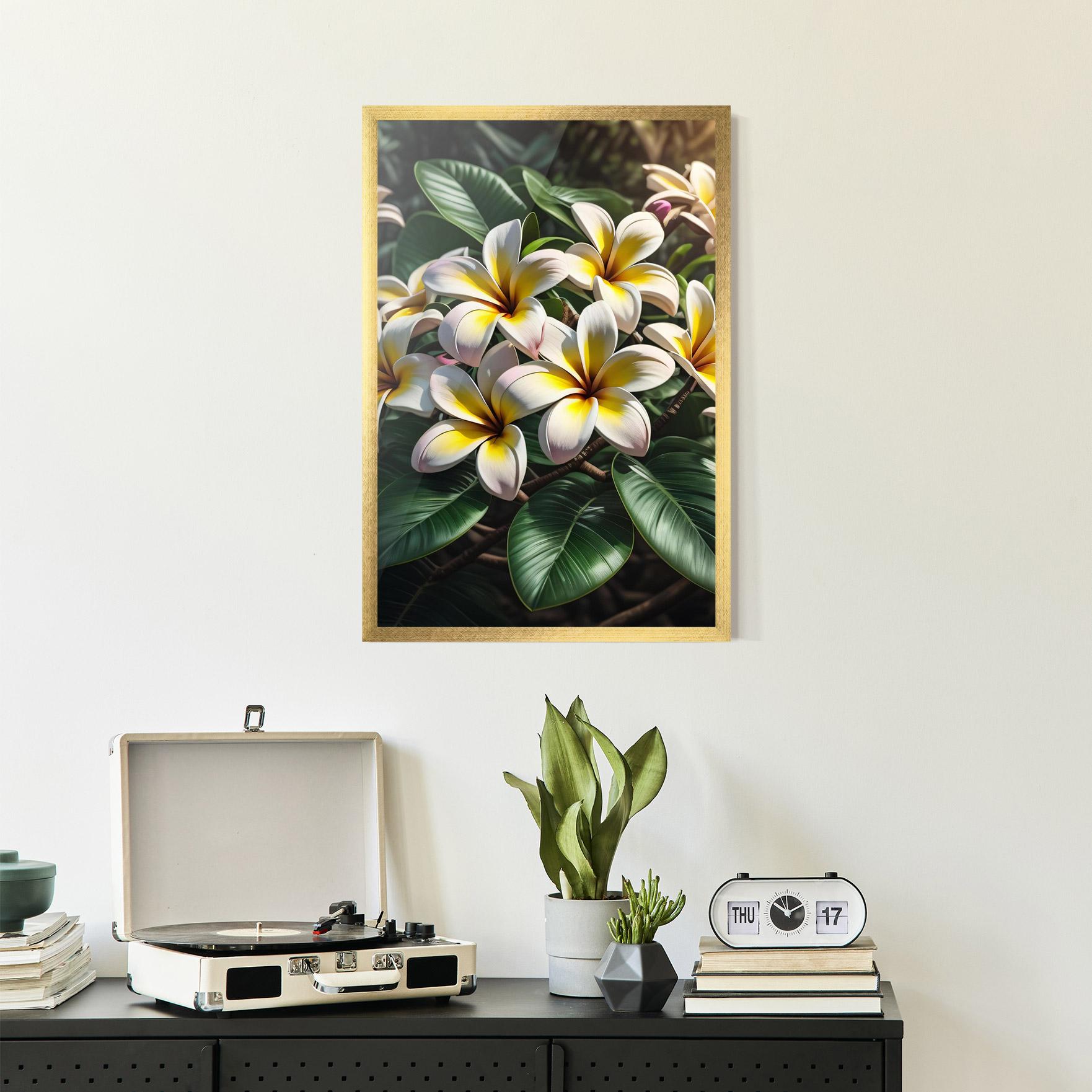 Poster Înrămat Exotic White Yellow mockup 2