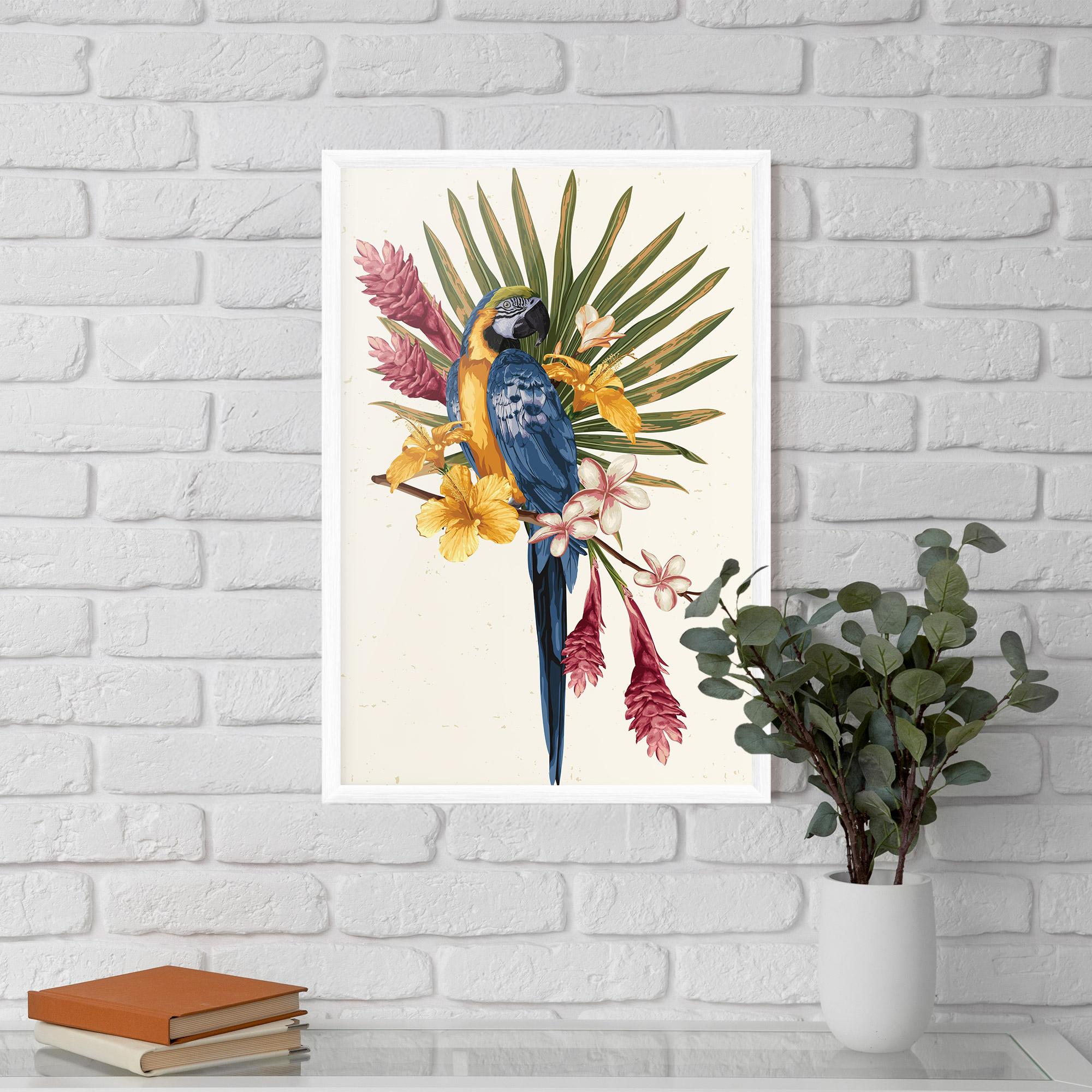 Poster Înrămat Exotic Bird Flower mockup 5