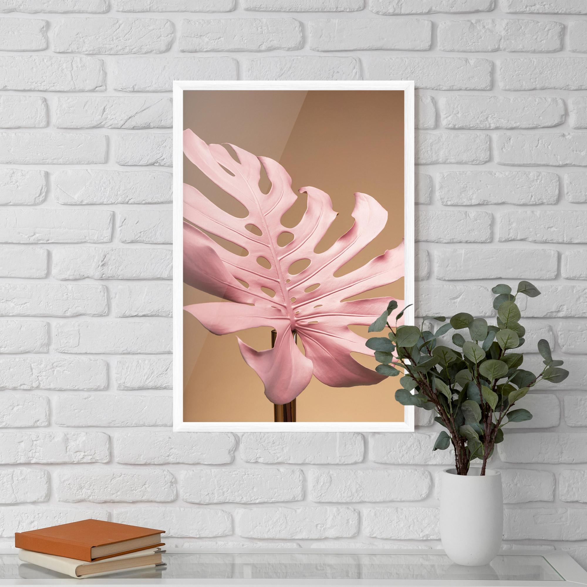 Poster Înrămat Exotic Pink Leaf mockup 5