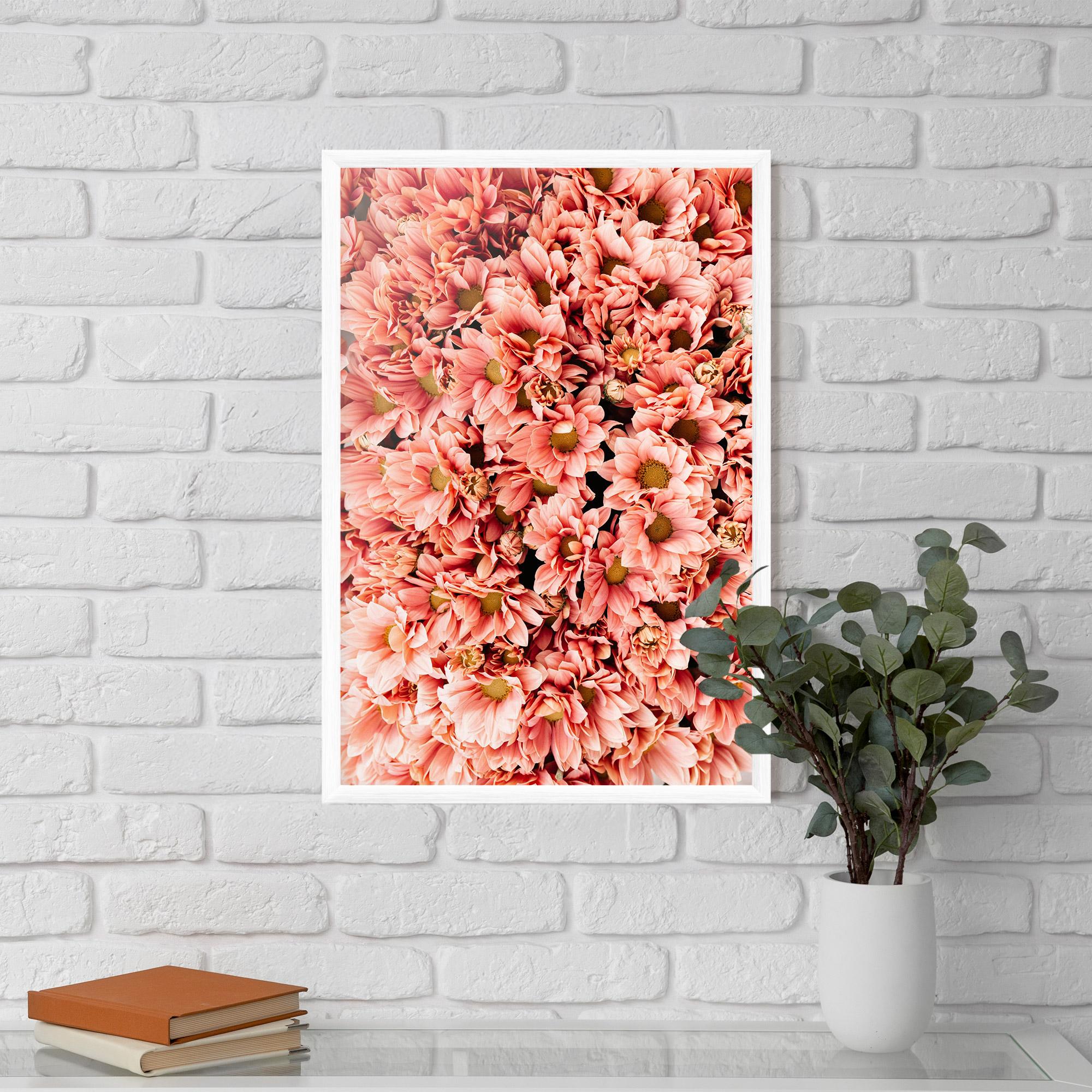 Poster Înrămat Pink Flowers Bouquet mockup 5