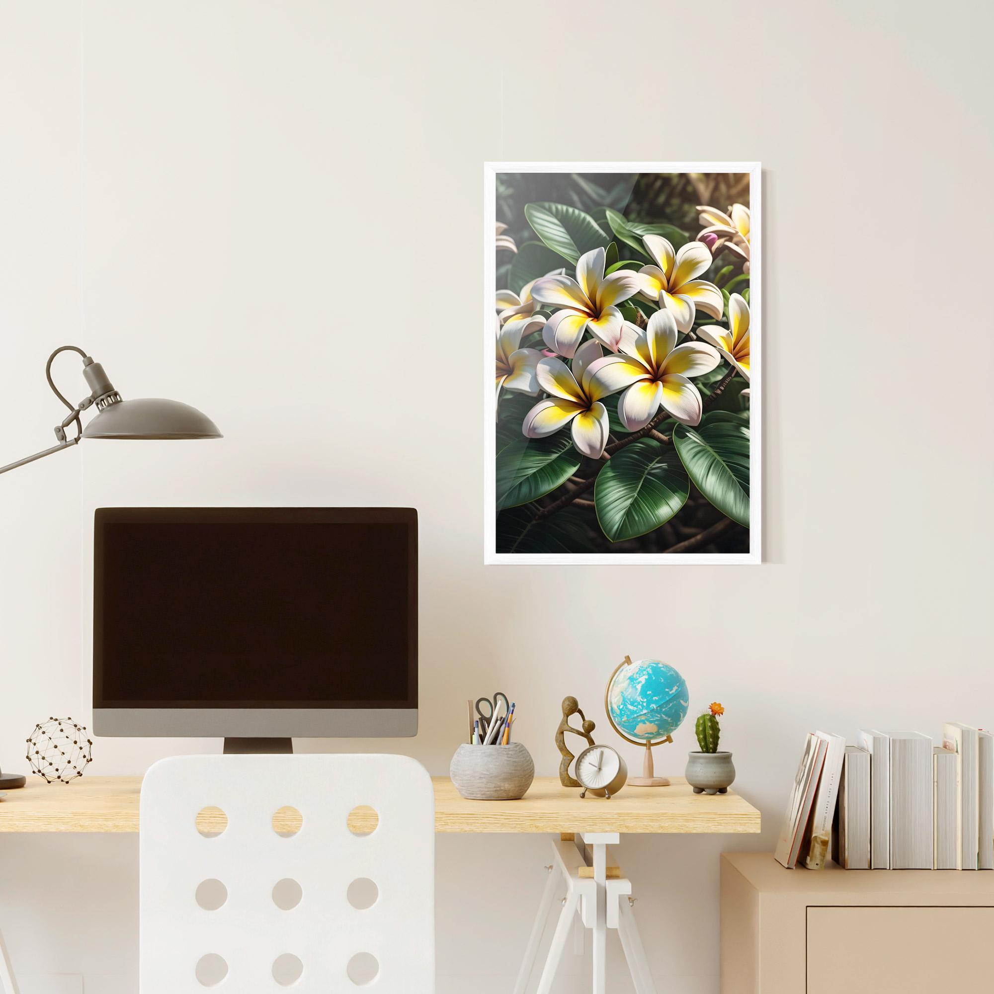 Poster Înrămat Exotic White Yellow mockup 6