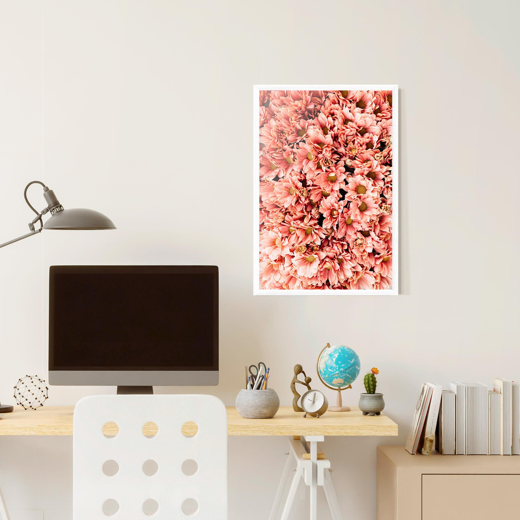 Poster Înrămat Pink Flowers Bouquet mockup 6