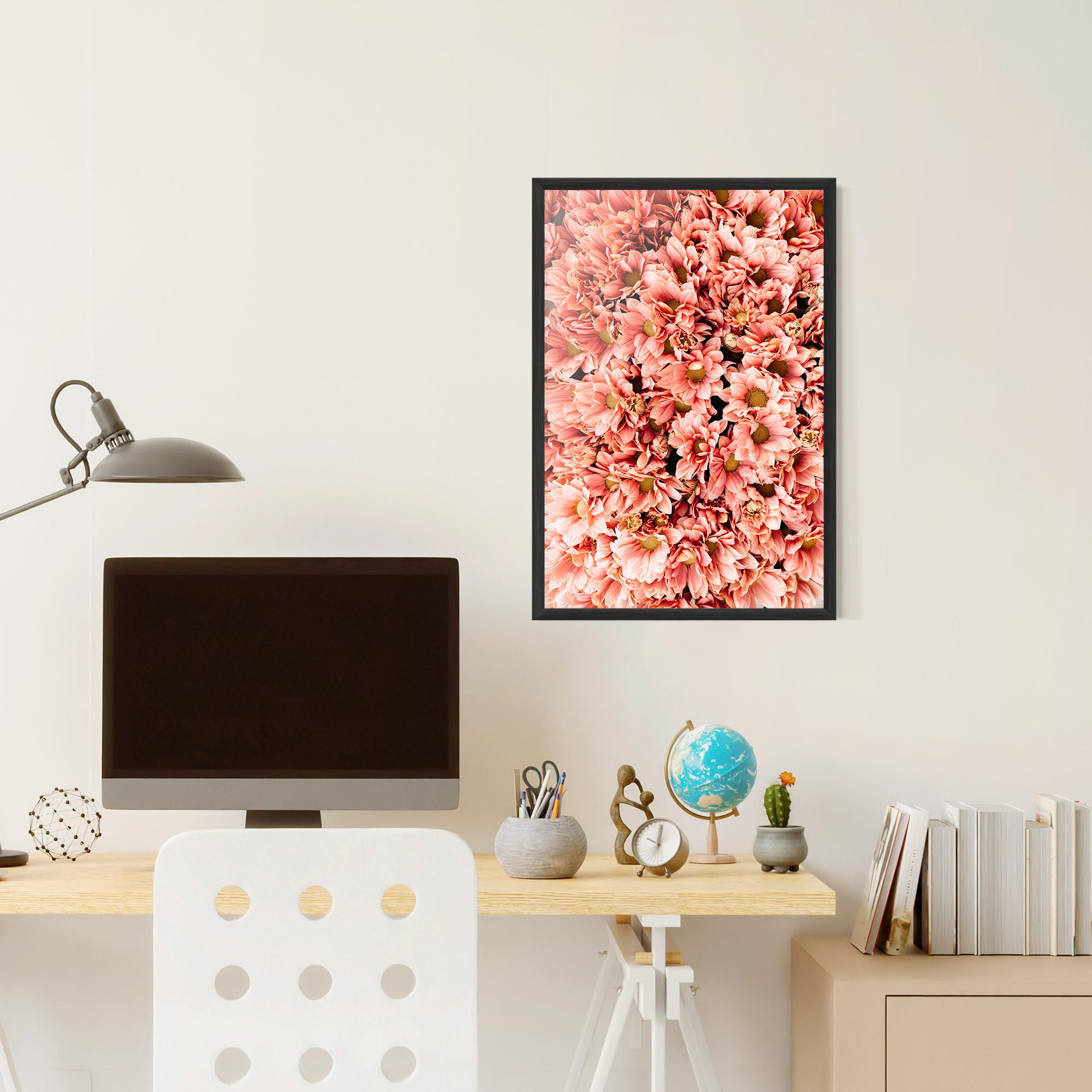 Poster Înrămat Pink Flowers Bouquet mockup 6