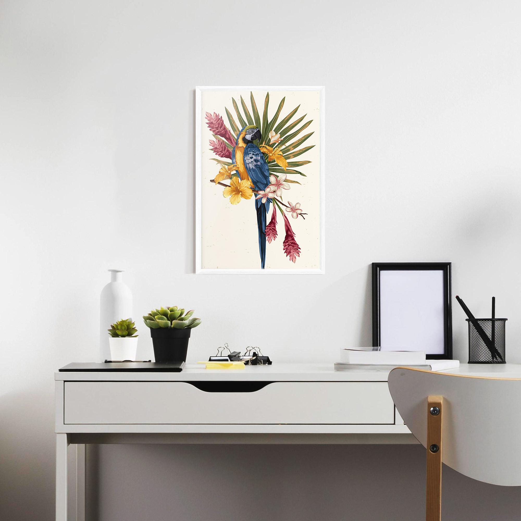 Poster Înrămat Exotic Bird Flower mockup 7