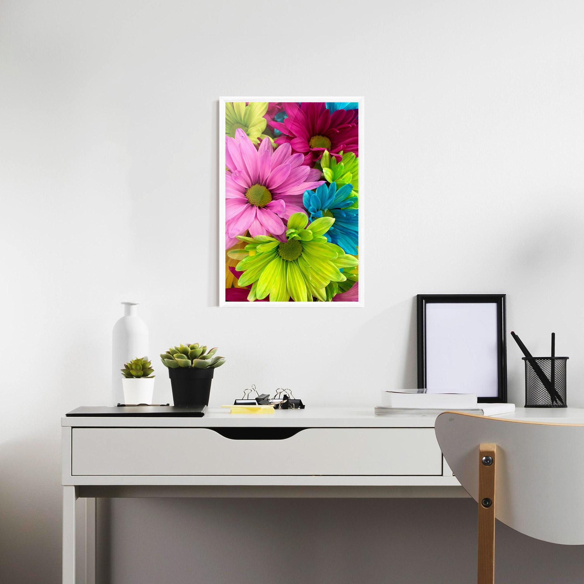 Poster Înrămat Three Shades Of Flower mockup 7
