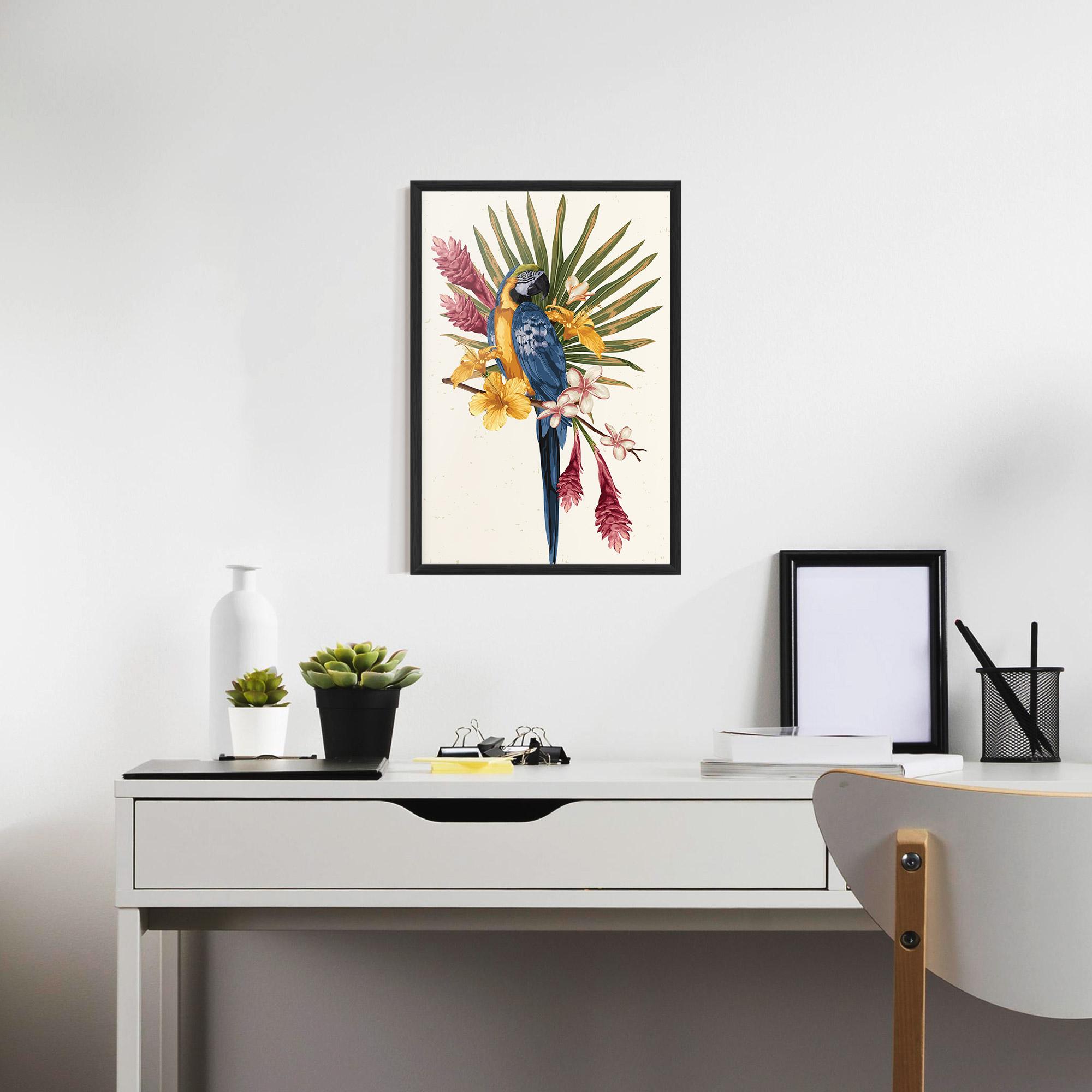 Poster Înrămat Exotic Bird Flower mockup 7