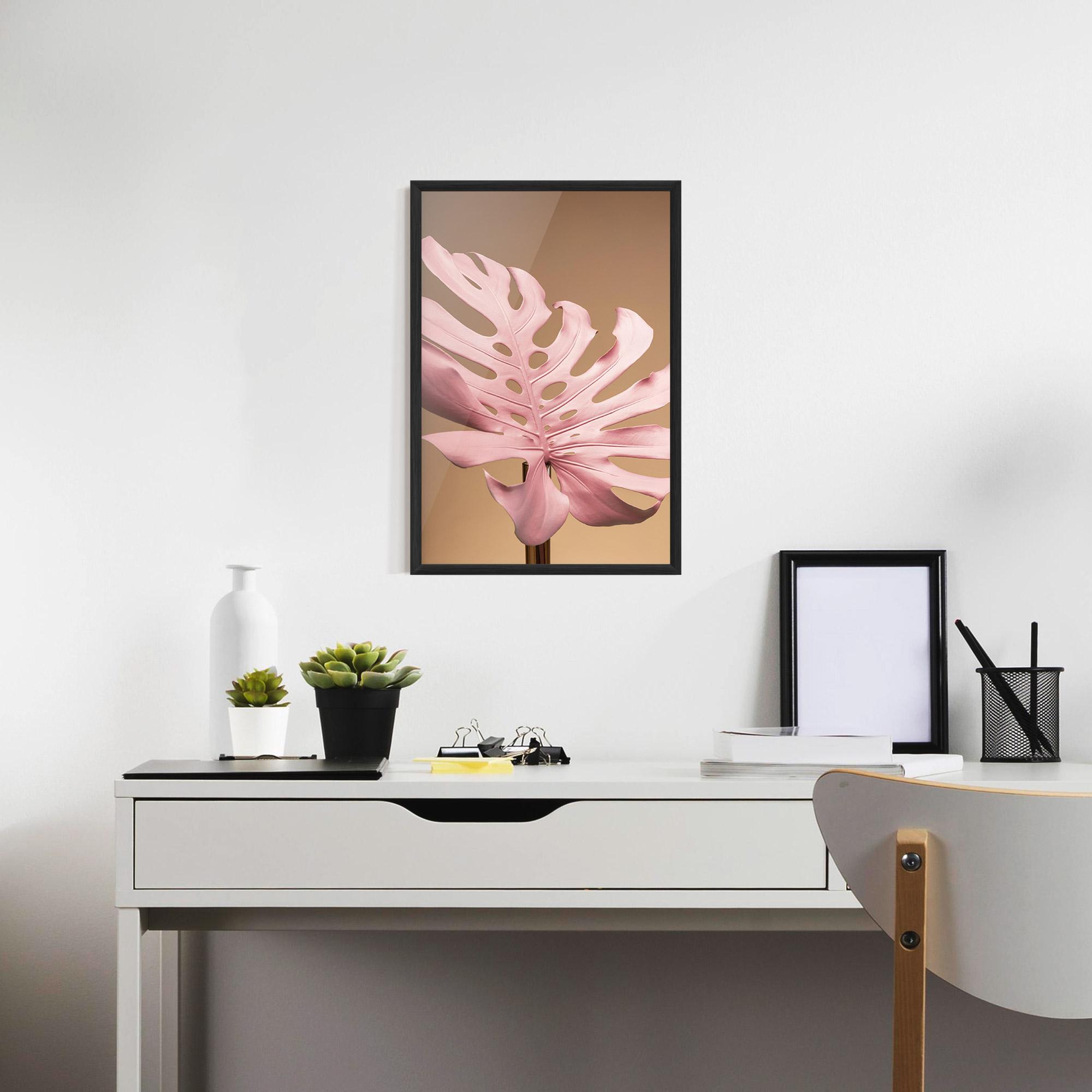 Poster Înrămat Exotic Pink Leaf mockup 7