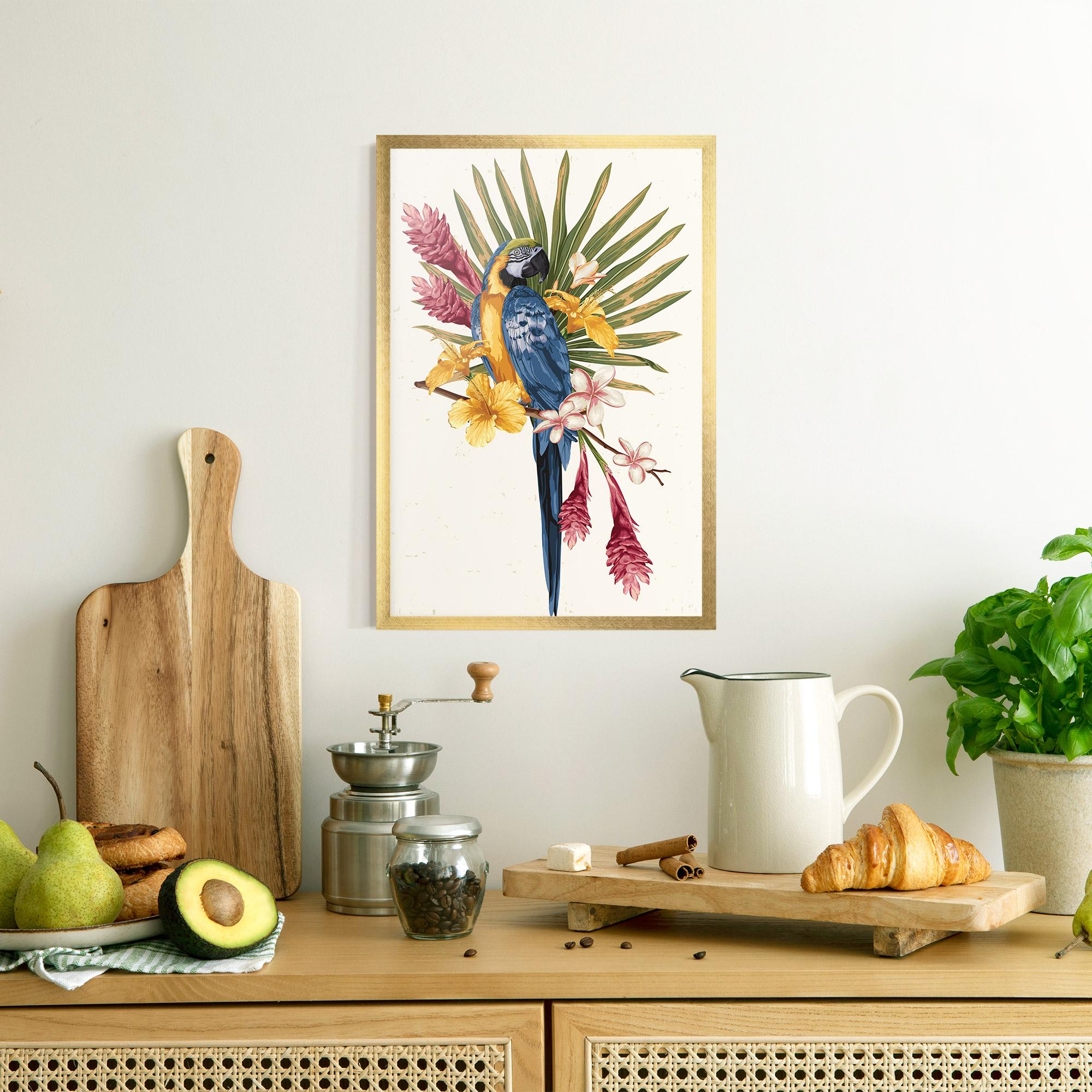 Poster Înrămat Exotic Bird Flower mockup 8