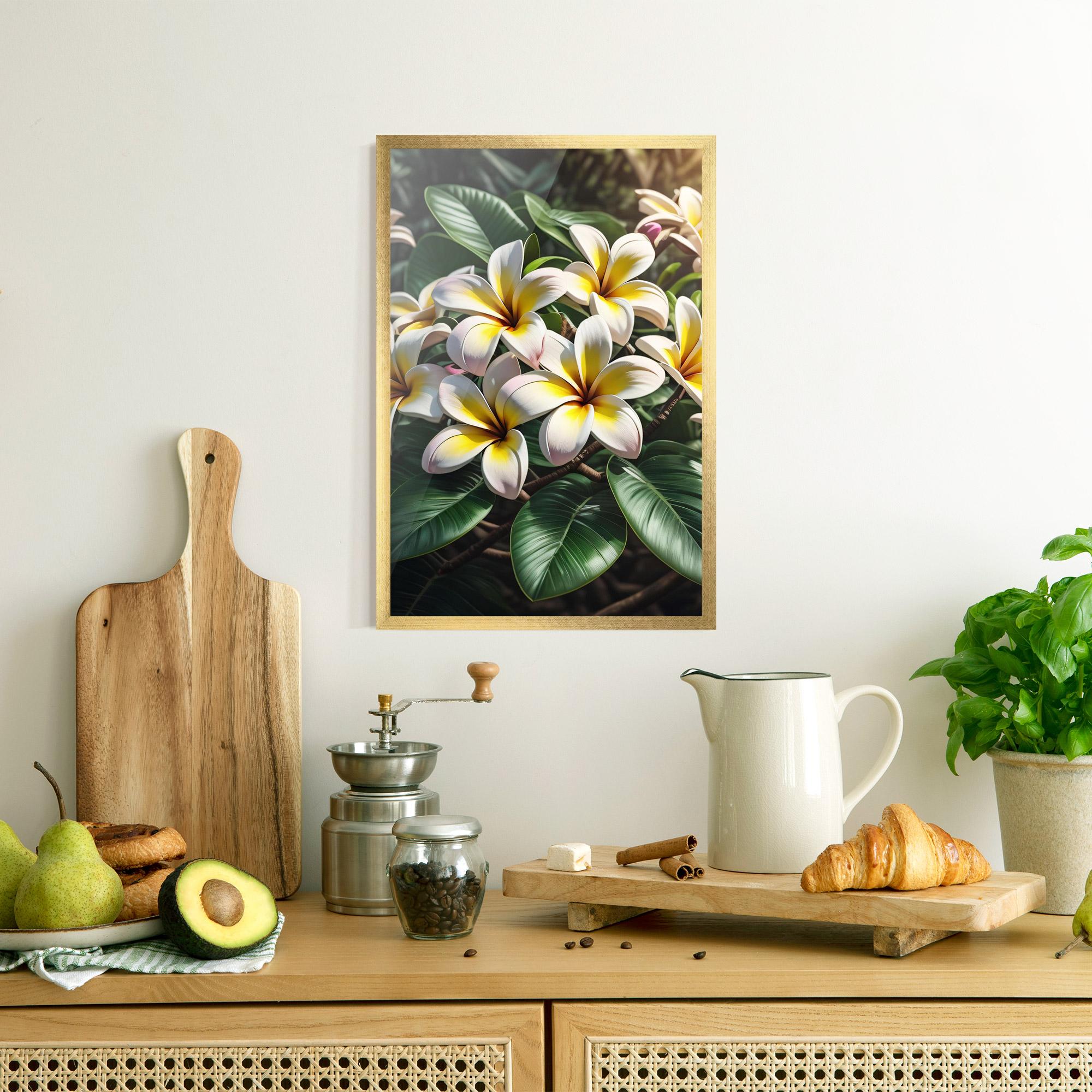 Poster Înrămat Exotic White Yellow mockup 8