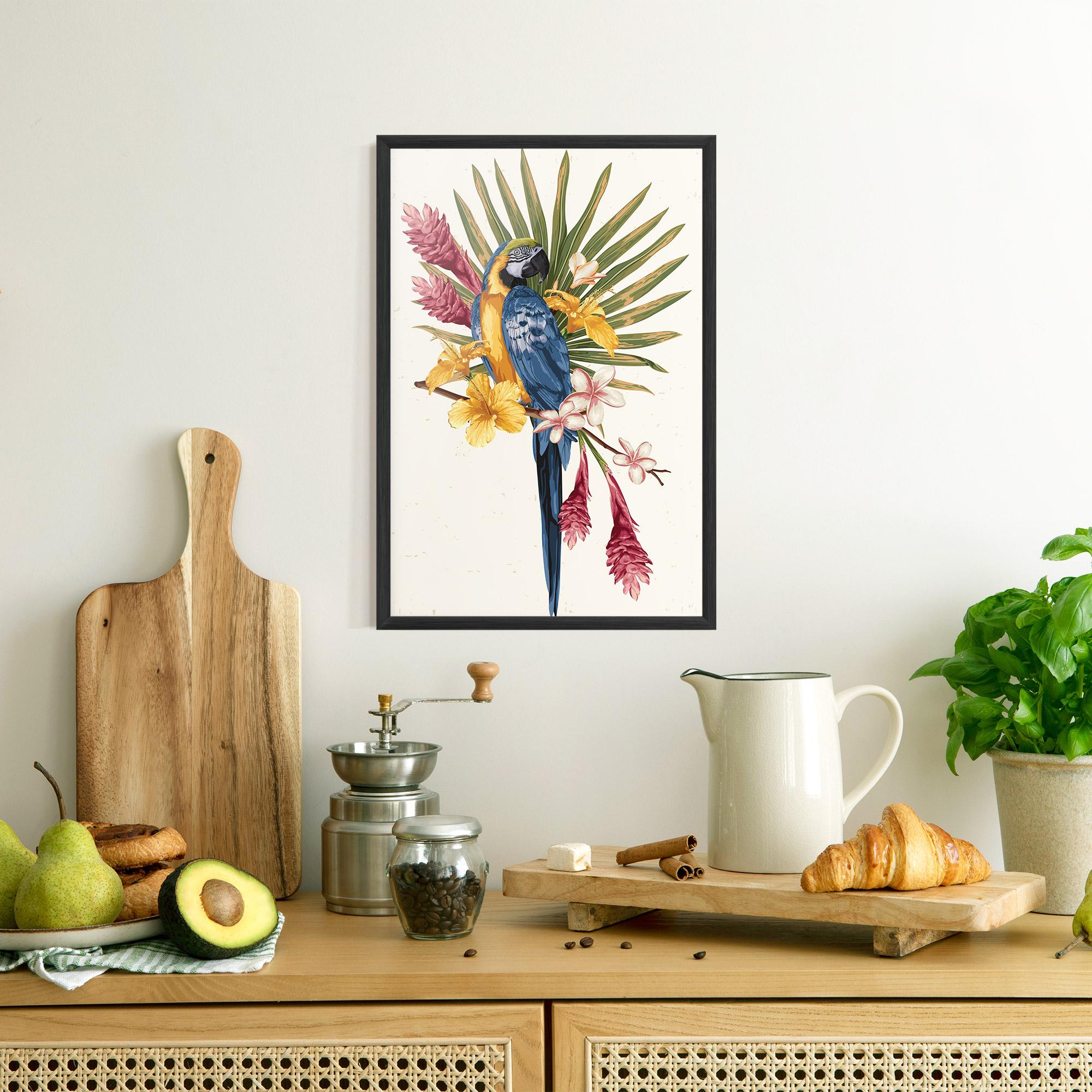 Poster Înrămat Exotic Bird Flower mockup 8