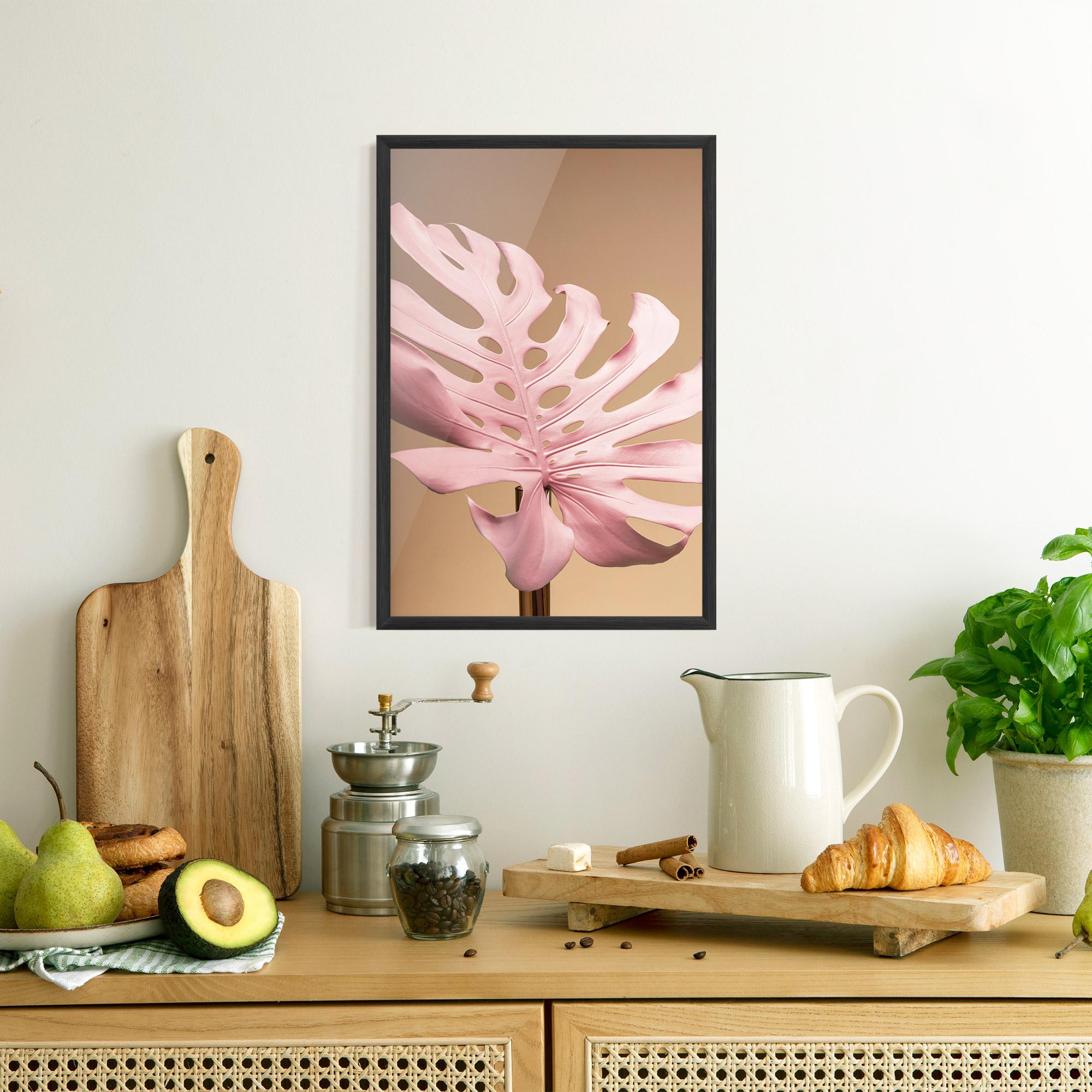 Poster Înrămat Exotic Pink Leaf mockup 8