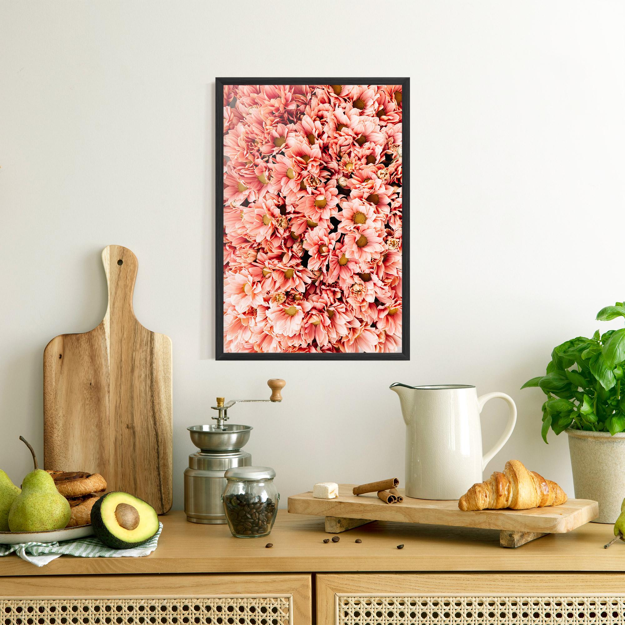 Poster Înrămat Pink Flowers Bouquet mockup 8
