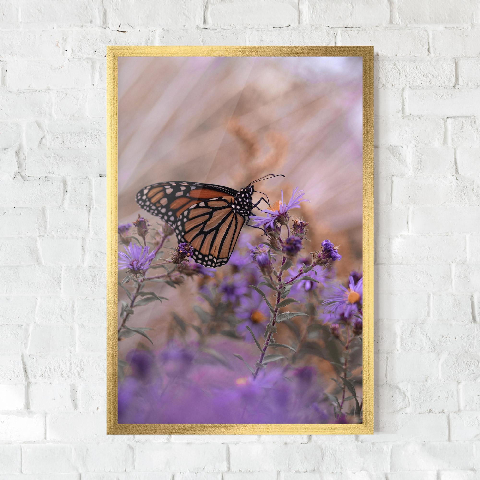 Poster Înrămat Wild Plant Butterfly mockup 0
