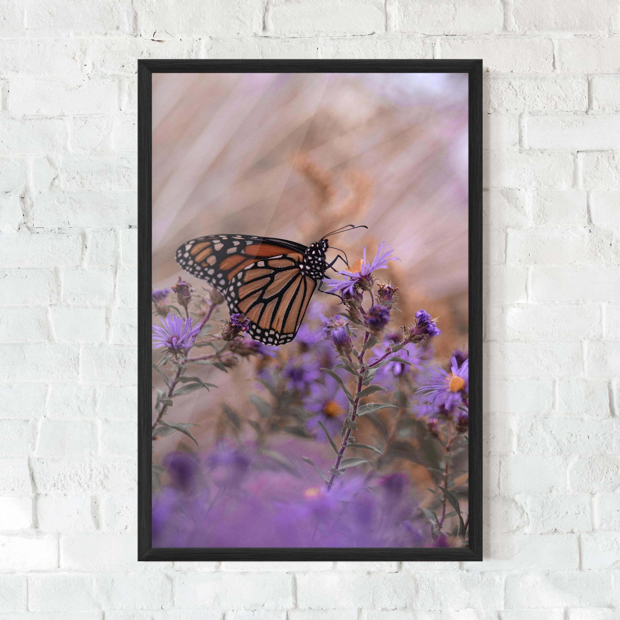 Poster Înrămat Wild Plant Butterfly mockup 0