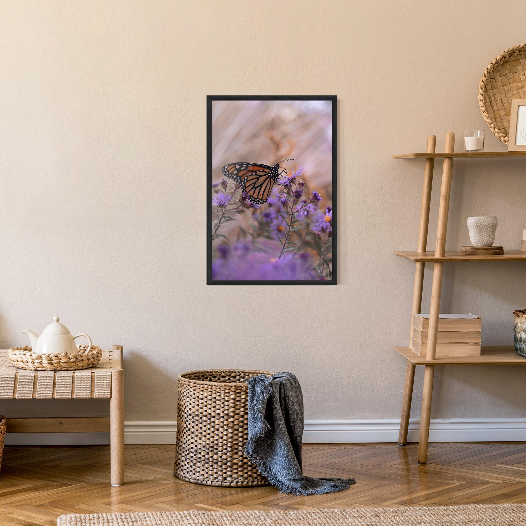 Poster Înrămat Wild Plant Butterfly mockup 9