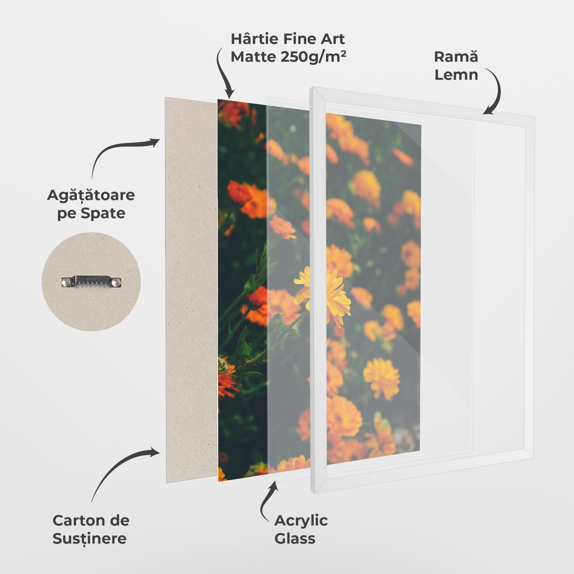 Poster Înrămat Garden Orange Flowers mockup 1