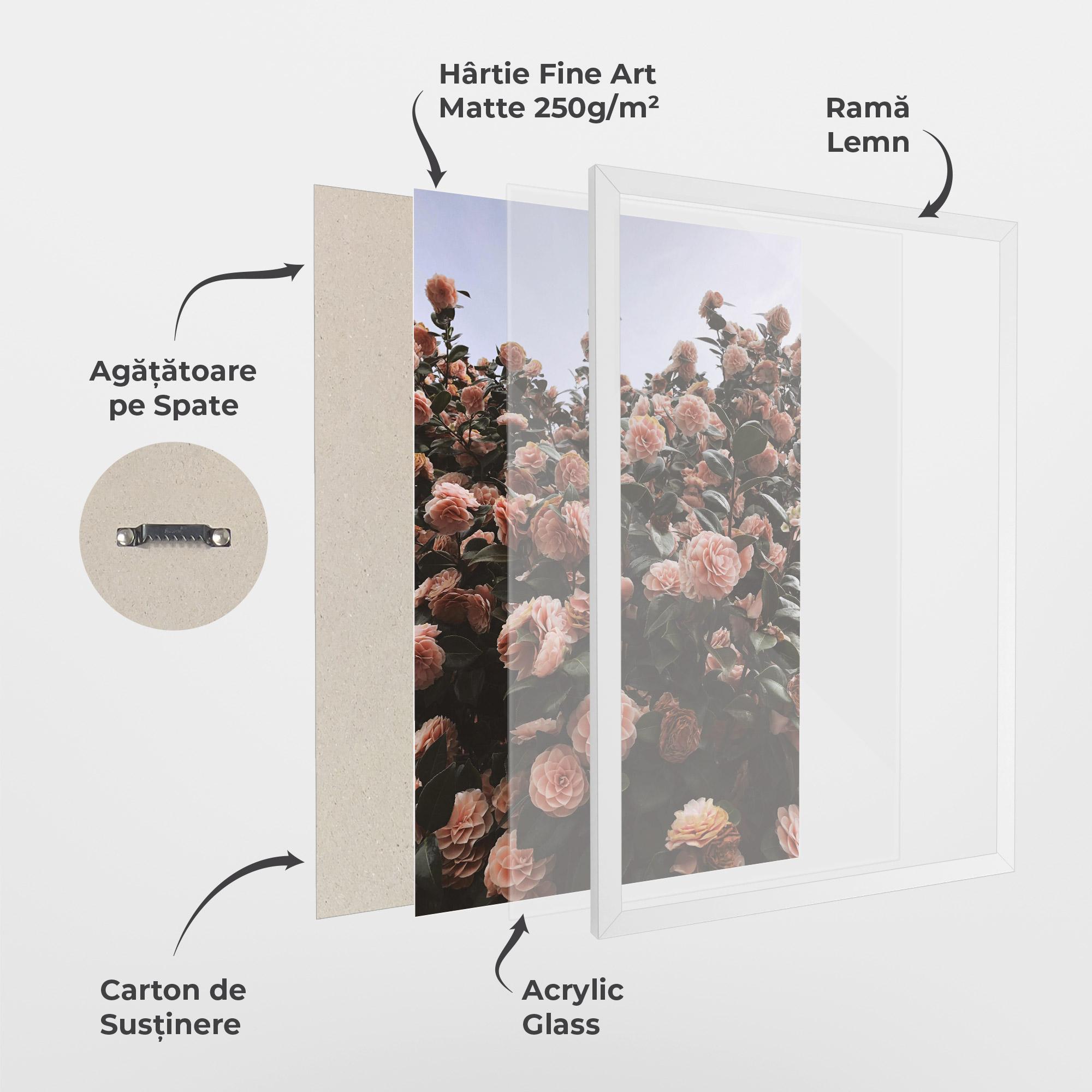 Poster Înrămat Rose Wild Wall mockup 1