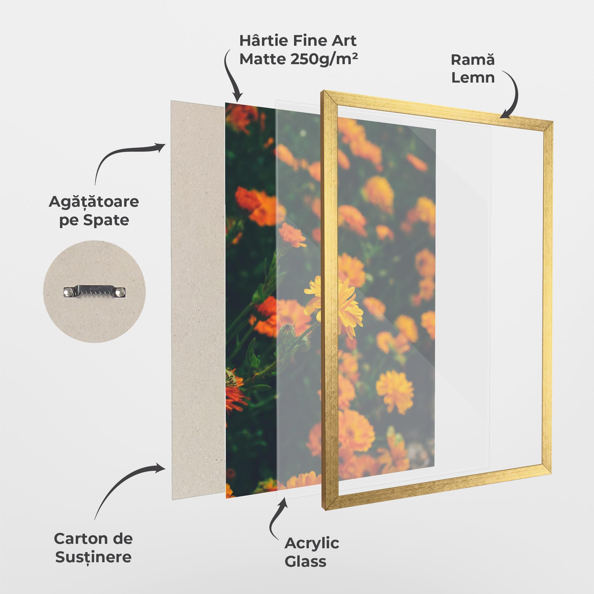 Poster Înrămat Garden Orange Flowers mockup 1