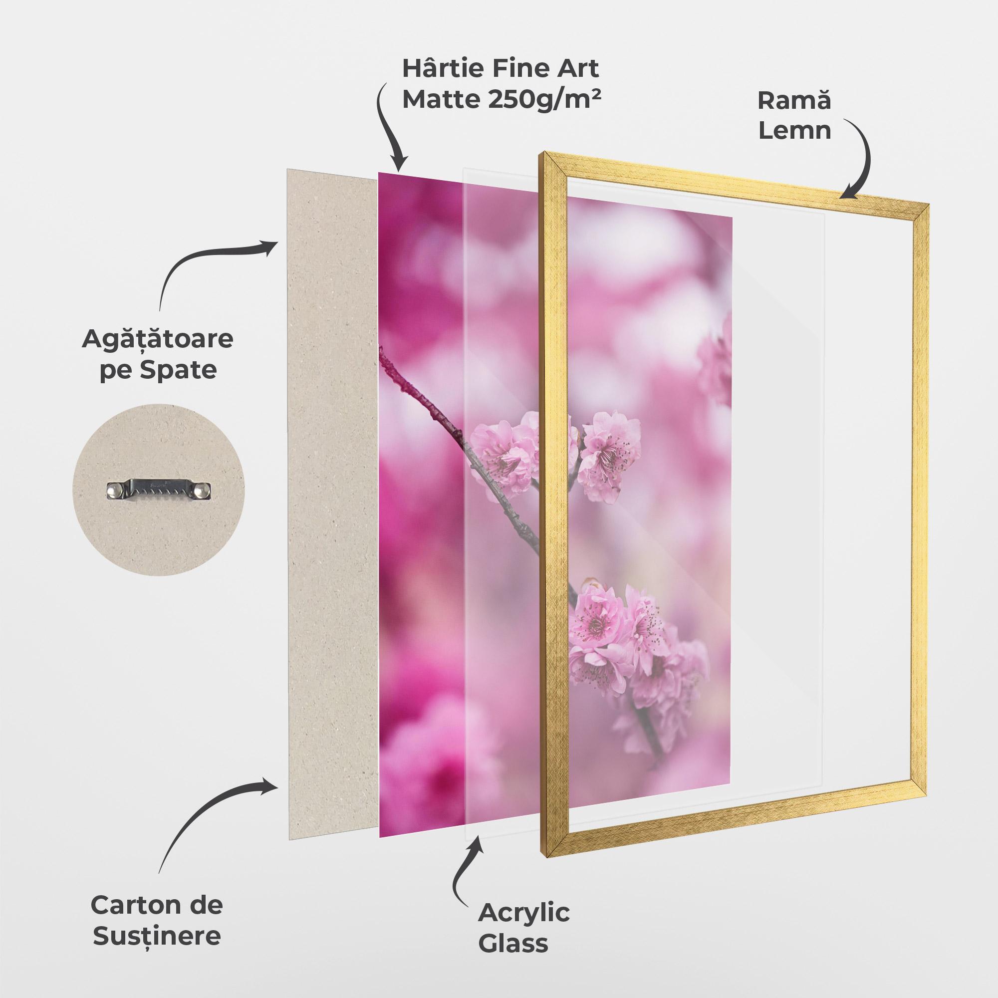 Poster Înrămat Pink Flower Tree mockup 1