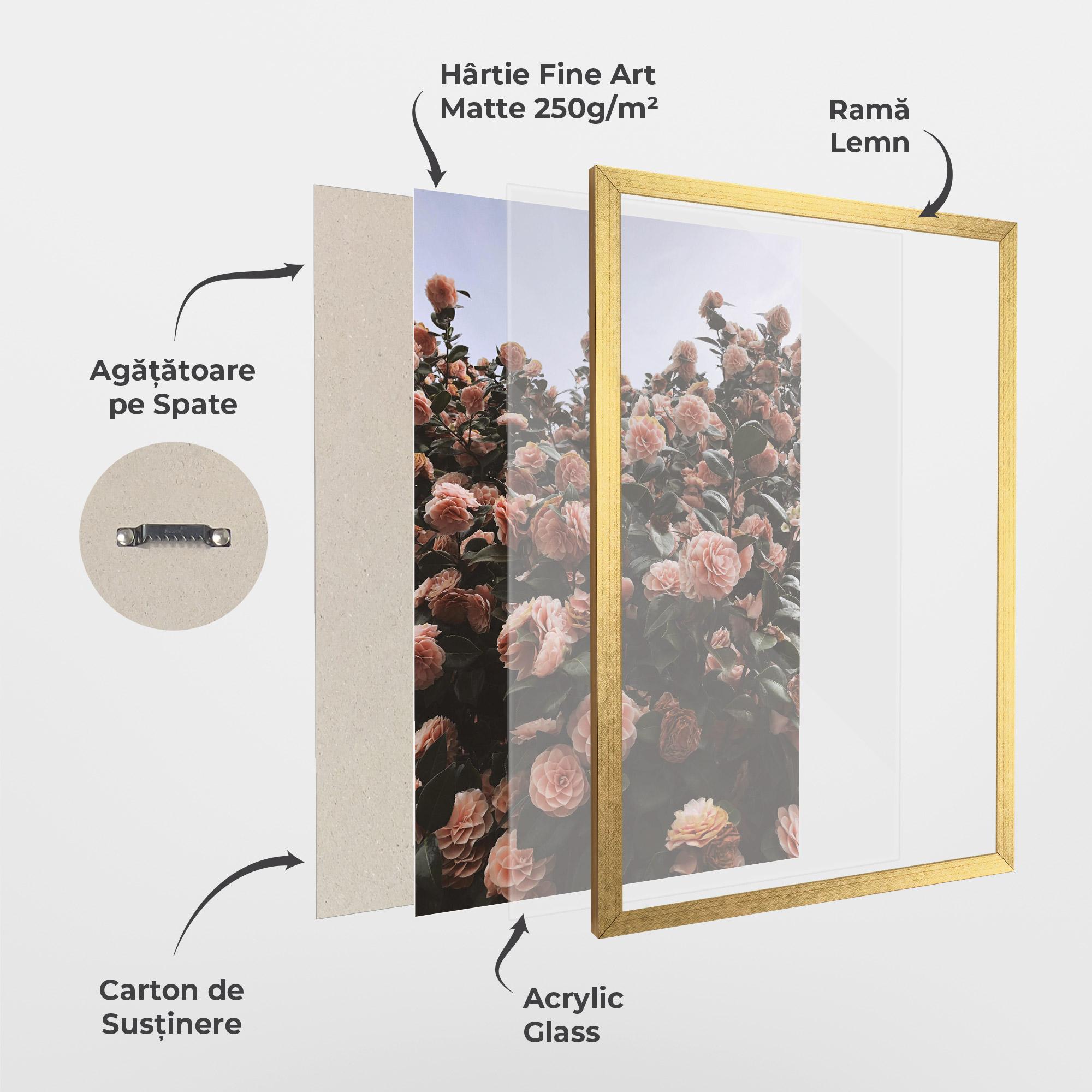 Poster Înrămat Rose Wild Wall mockup 1