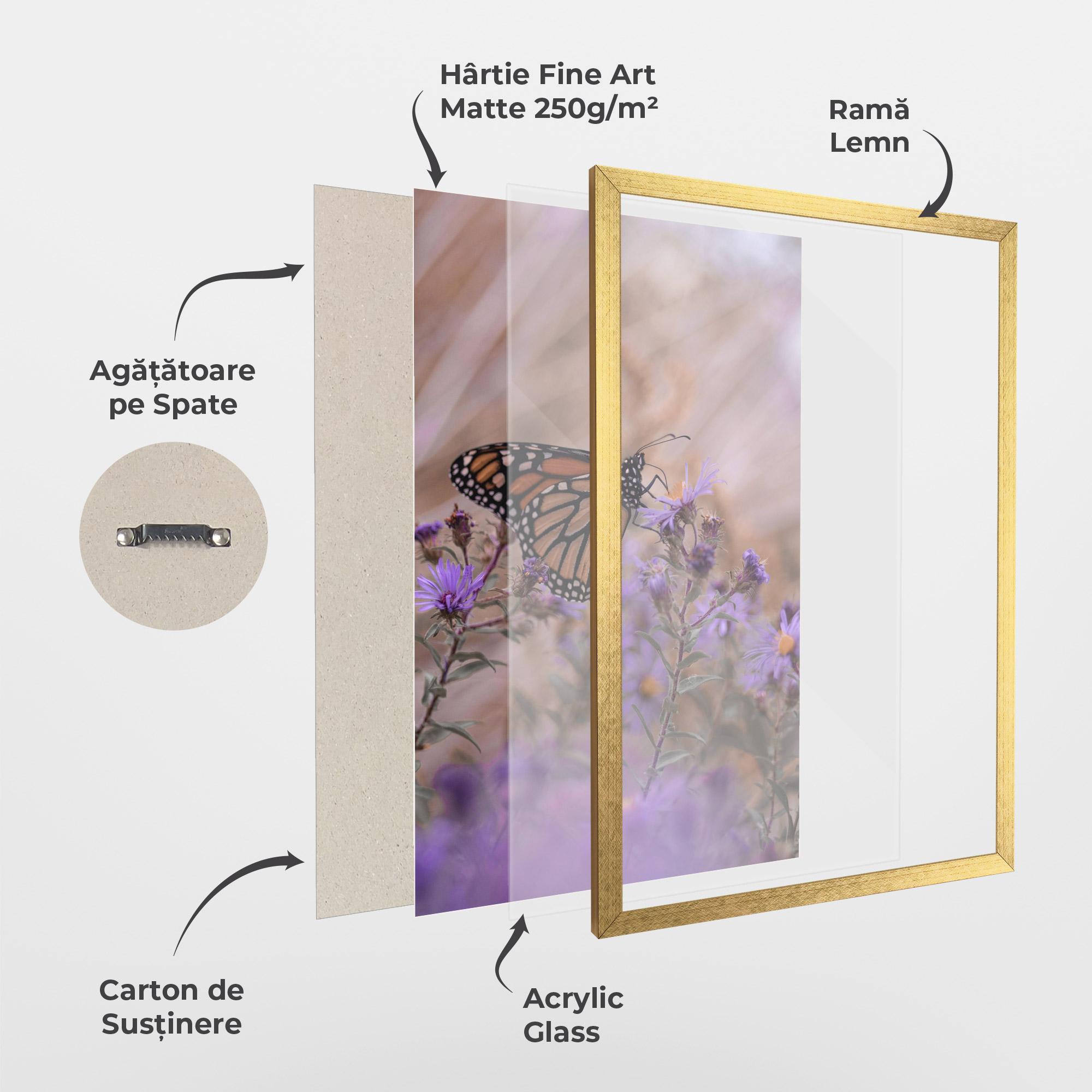 Poster Înrămat Wild Plant Butterfly mockup 1