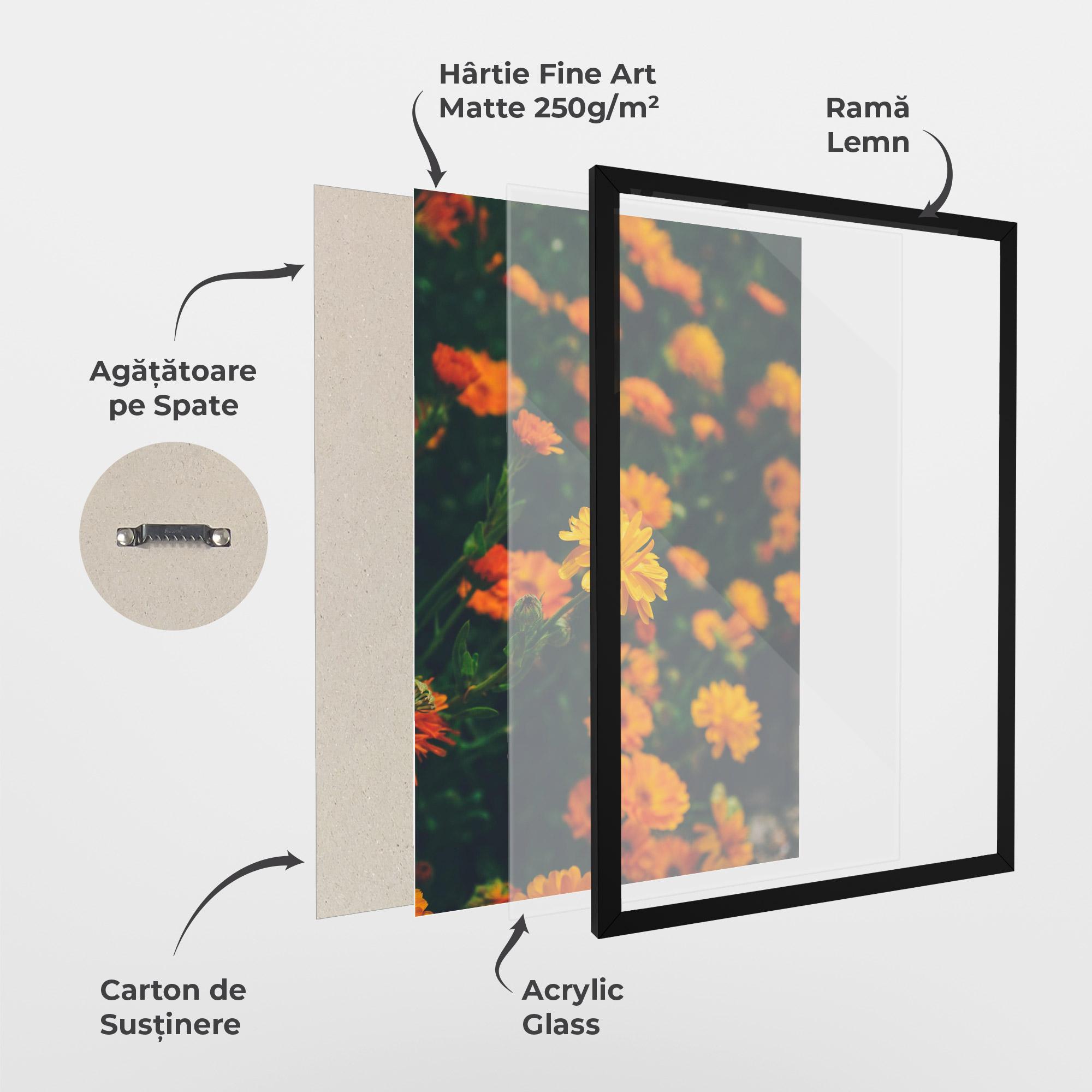 Poster Înrămat Garden Orange Flowers mockup 1