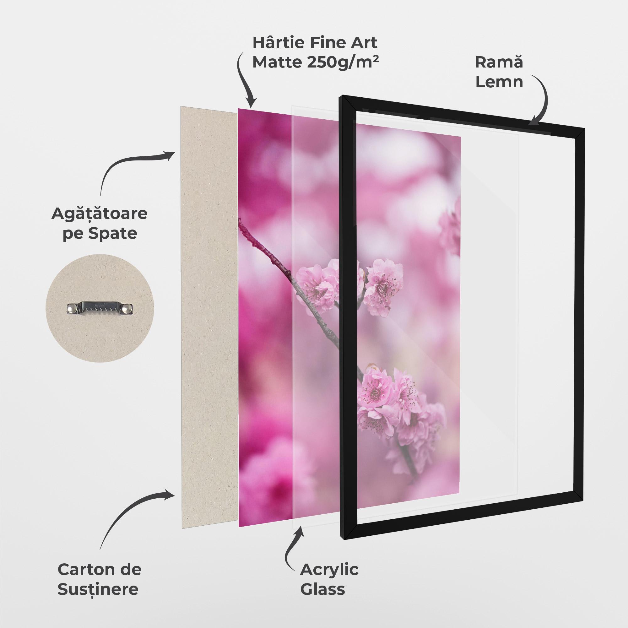Poster Înrămat Pink Flower Tree mockup 1