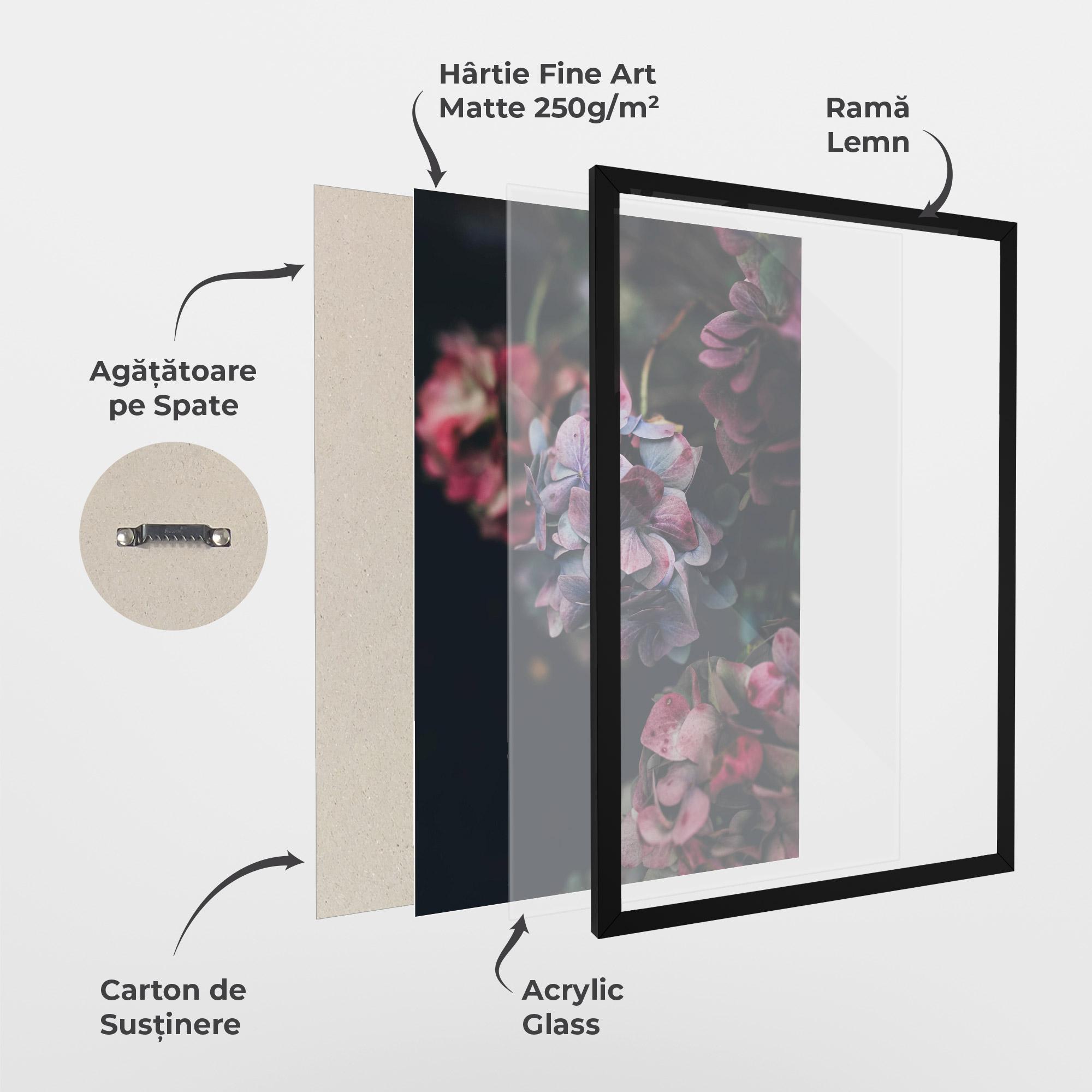 Poster Înrămat Red Pink Flower mockup 1