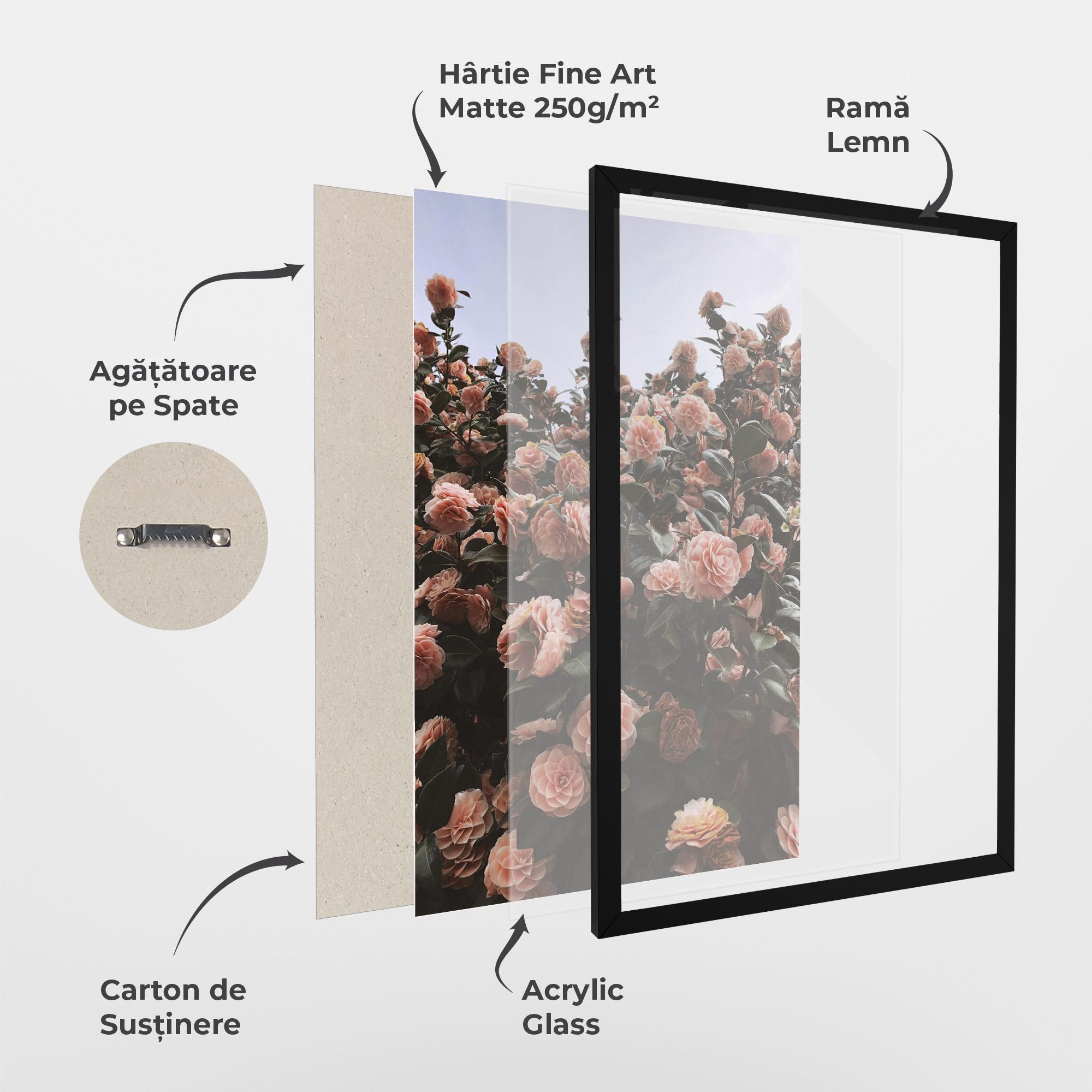 Poster Înrămat Rose Wild Wall mockup 1