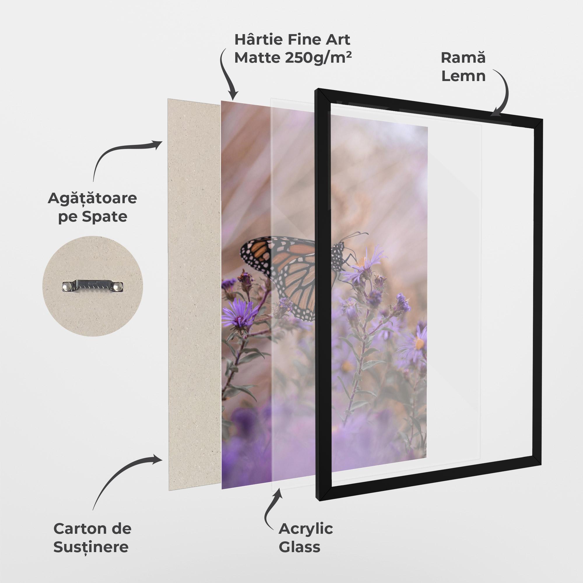 Poster Înrămat Wild Plant Butterfly mockup 1